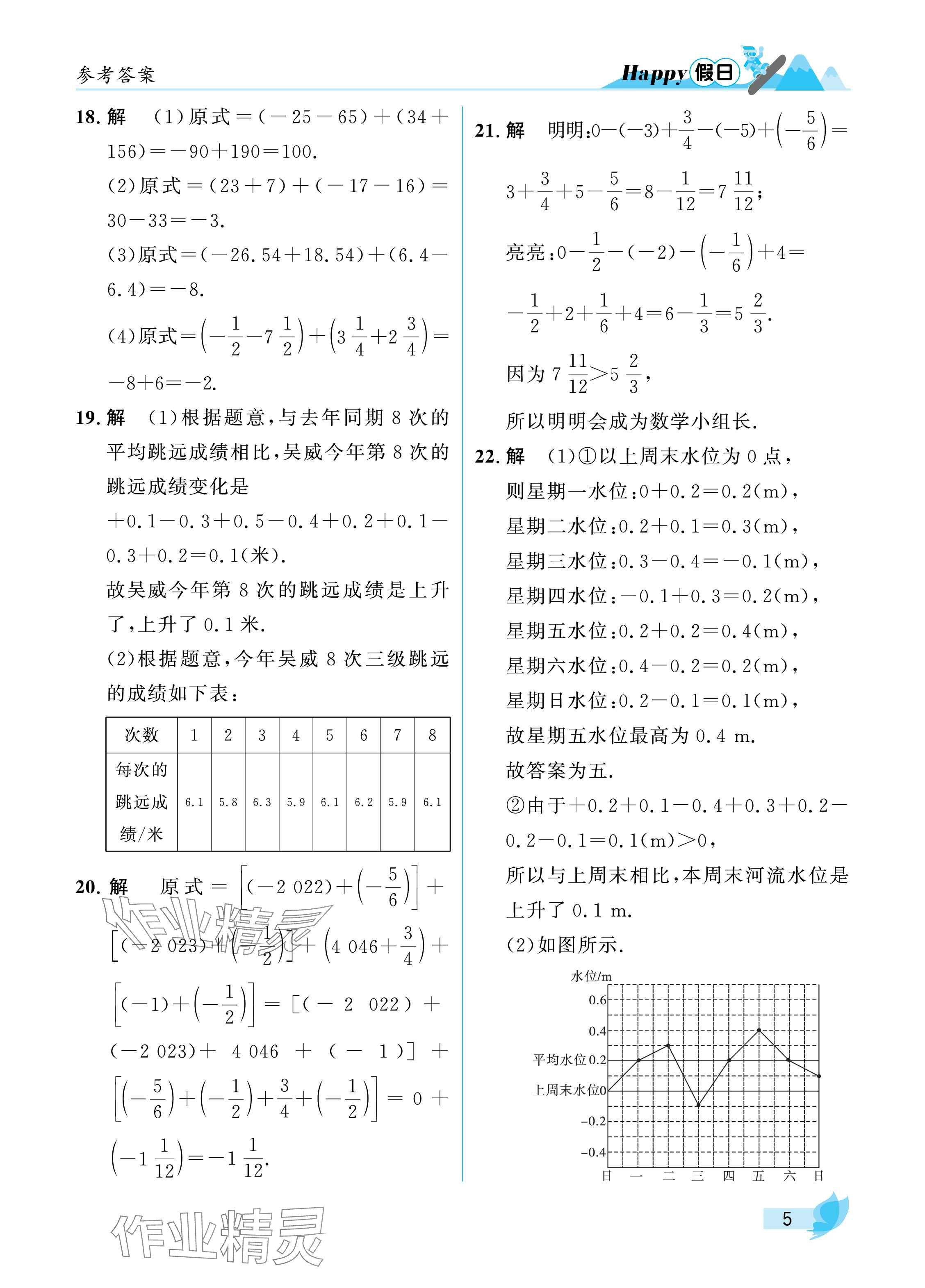 2025年寒假Happy假日七年級(jí)數(shù)學(xué)北師大版 參考答案第5頁(yè)