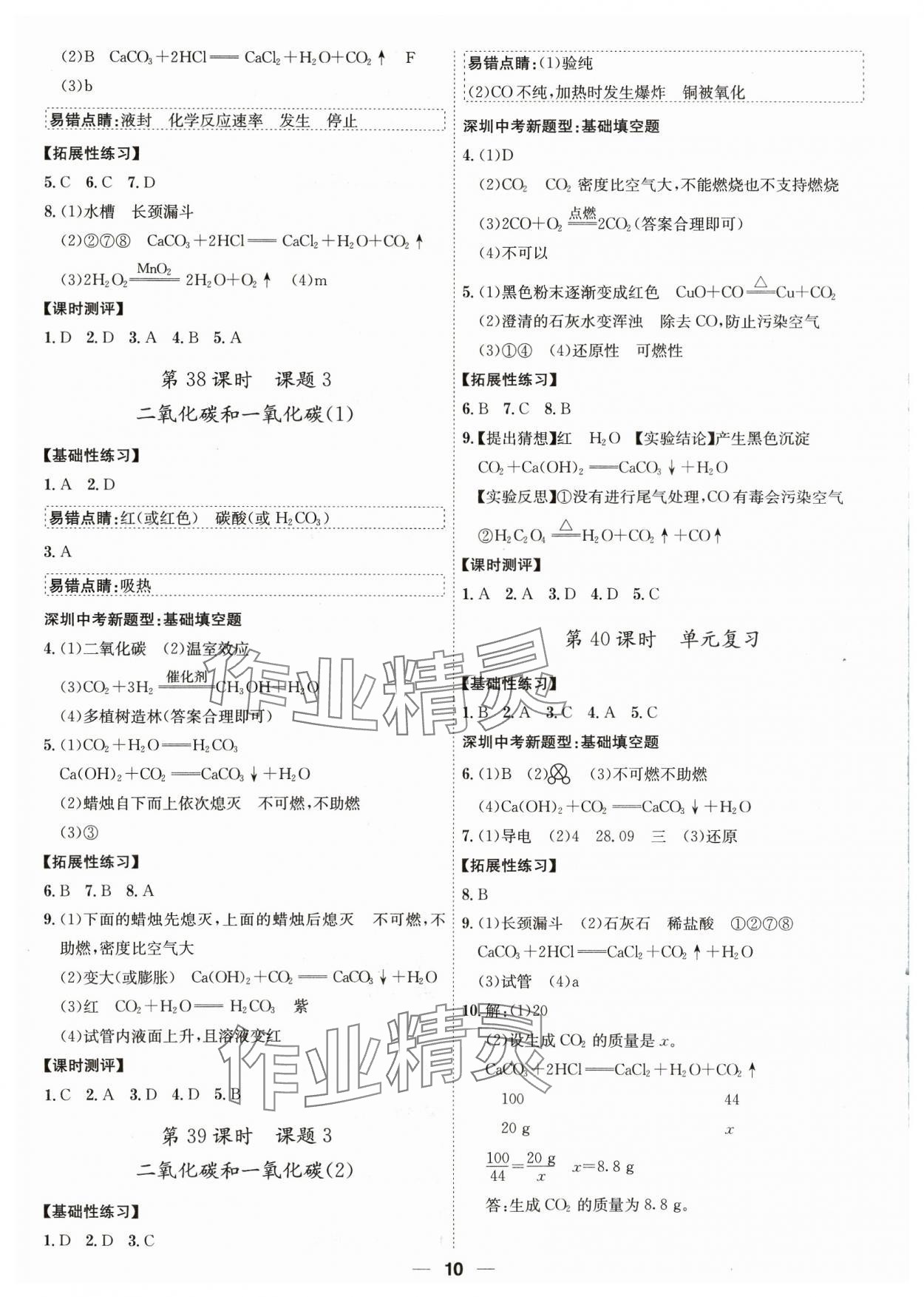 2023年考點專練九年級化學(xué)全一冊人教版深圳專版 第10頁