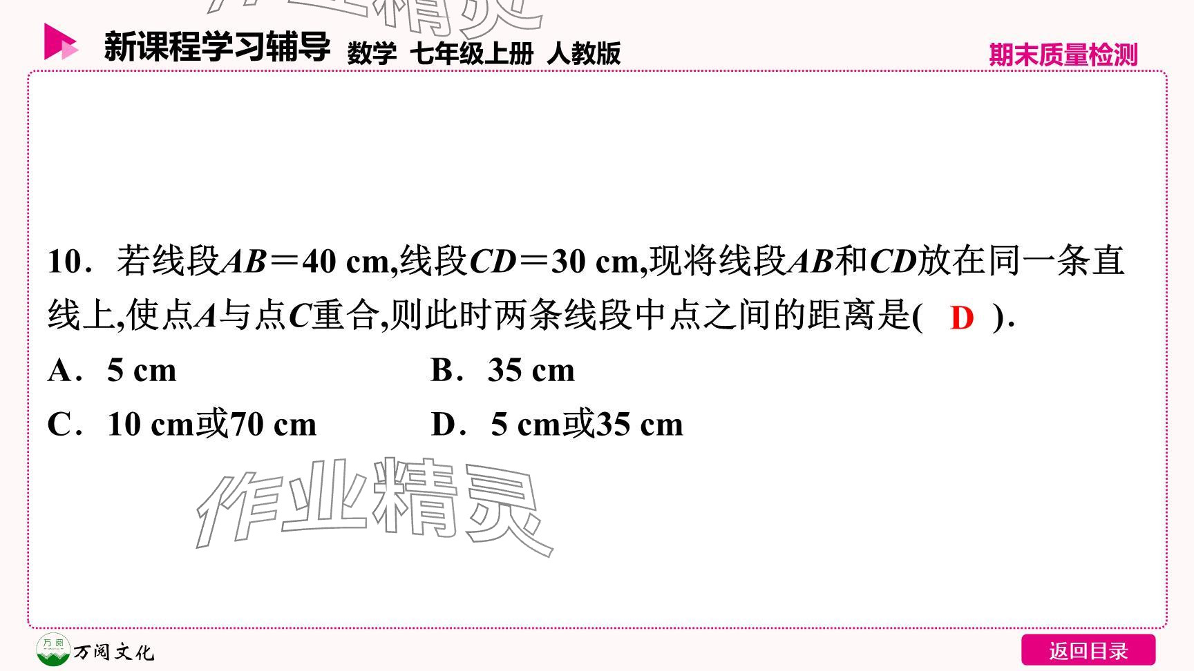 2024年新課程學習輔導七年級數(shù)學上冊人教版 參考答案第11頁