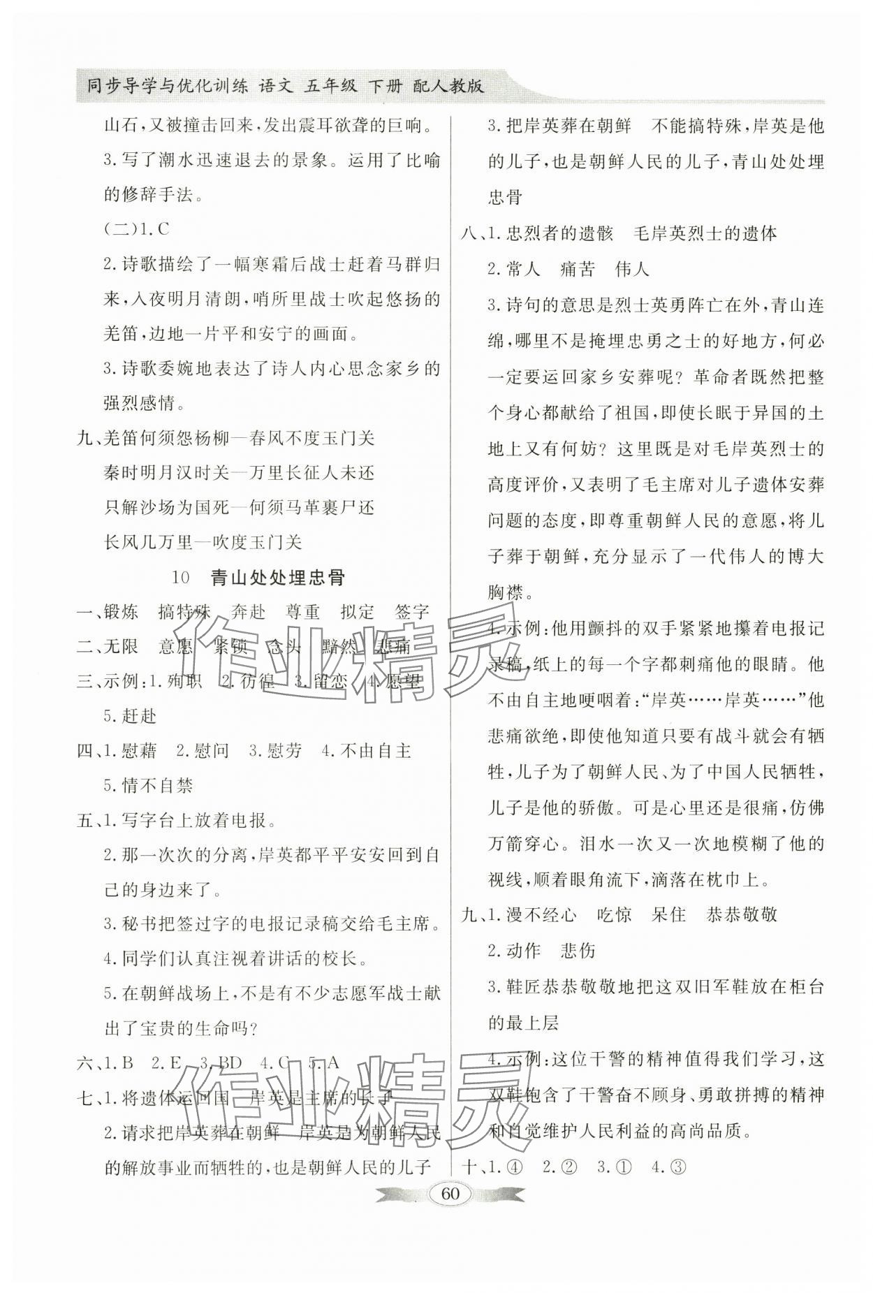 2025年同步導學與優化訓練五年級語文下冊人教版 第6頁