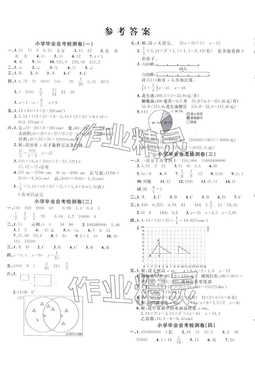 2024年小學(xué)畢業(yè)升學(xué)復(fù)習(xí)18套試卷六年級數(shù)學(xué) 第1頁