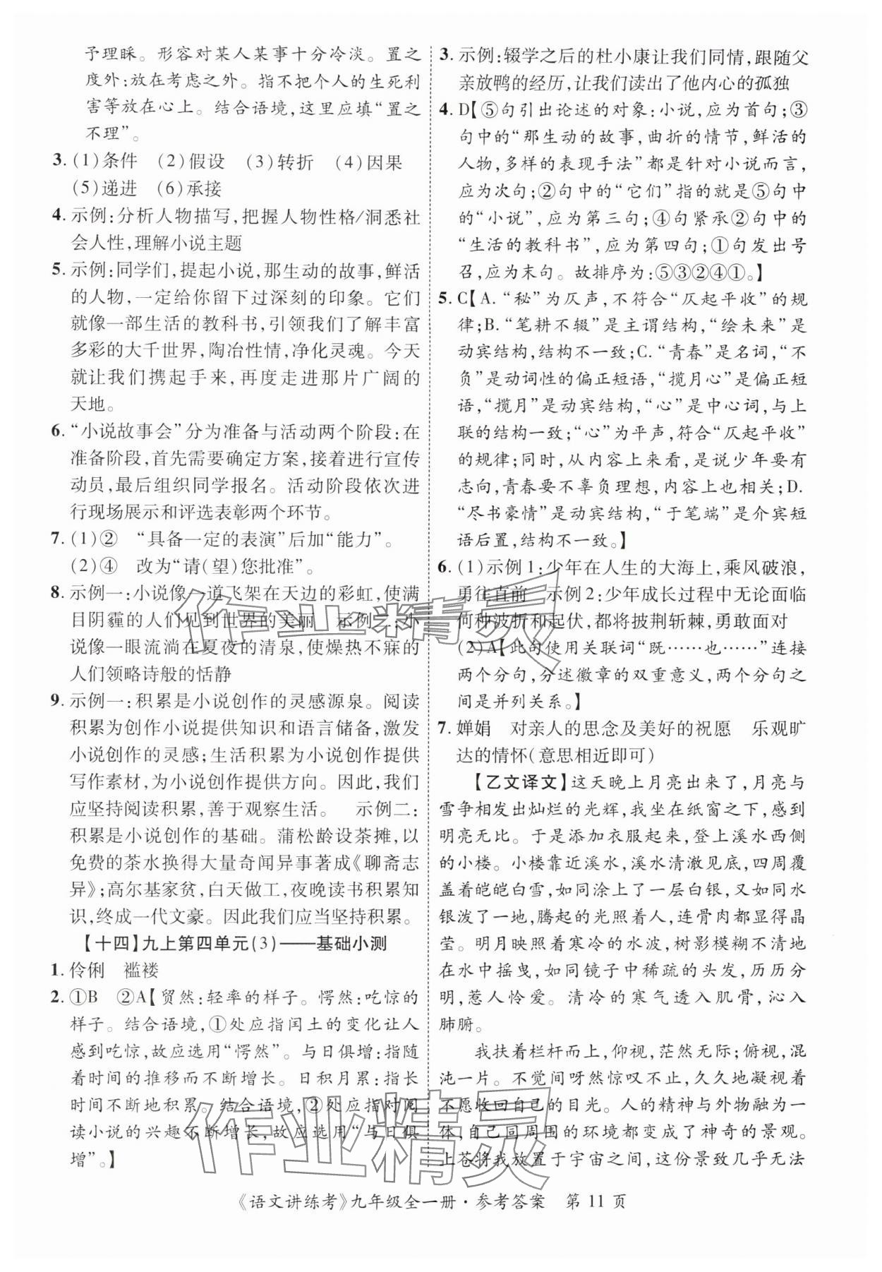 2025年语文讲练考九年级全一册人教版 第11页