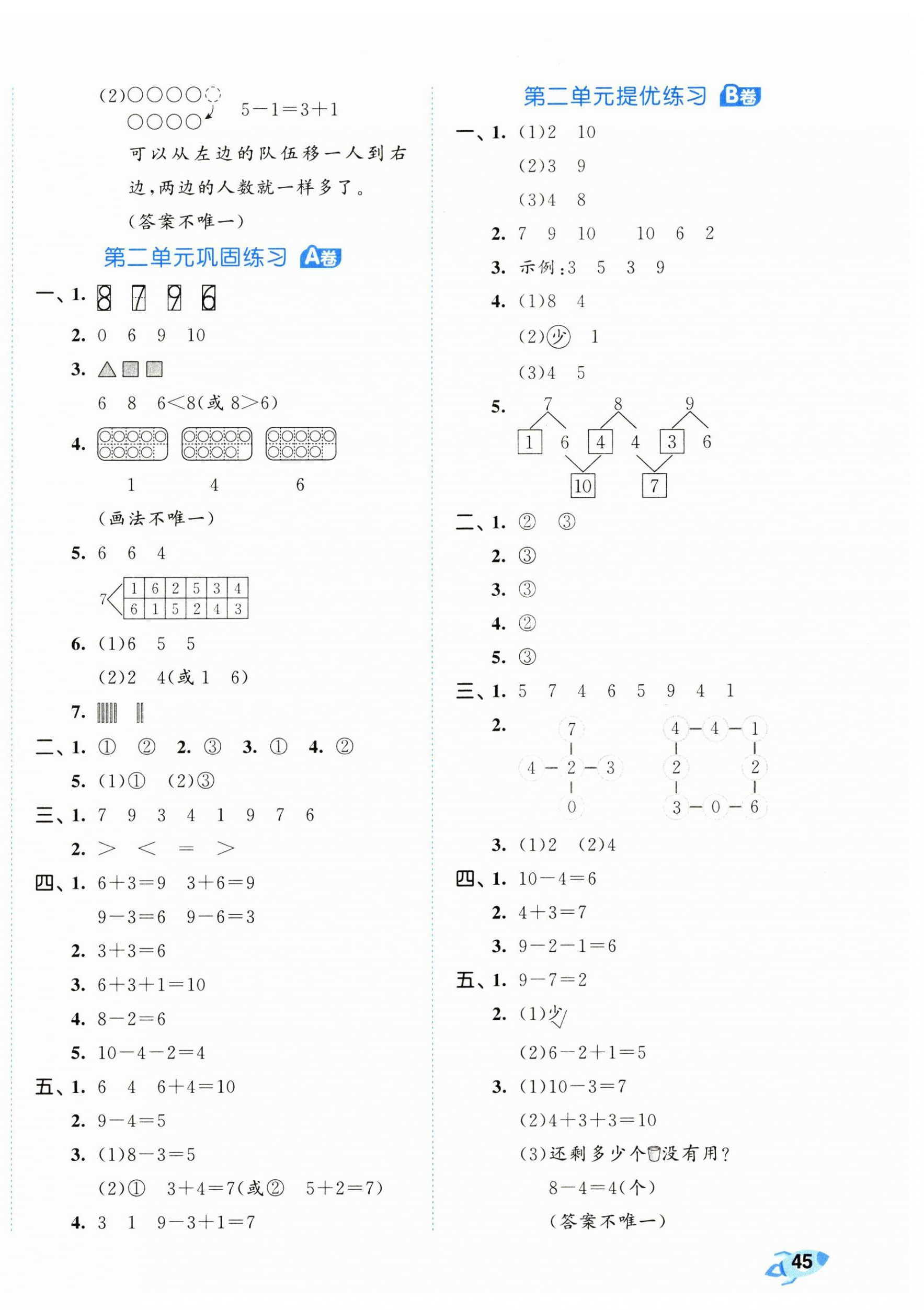 2026年53全优卷一年级数学上册人教版&nbsp;第2页
