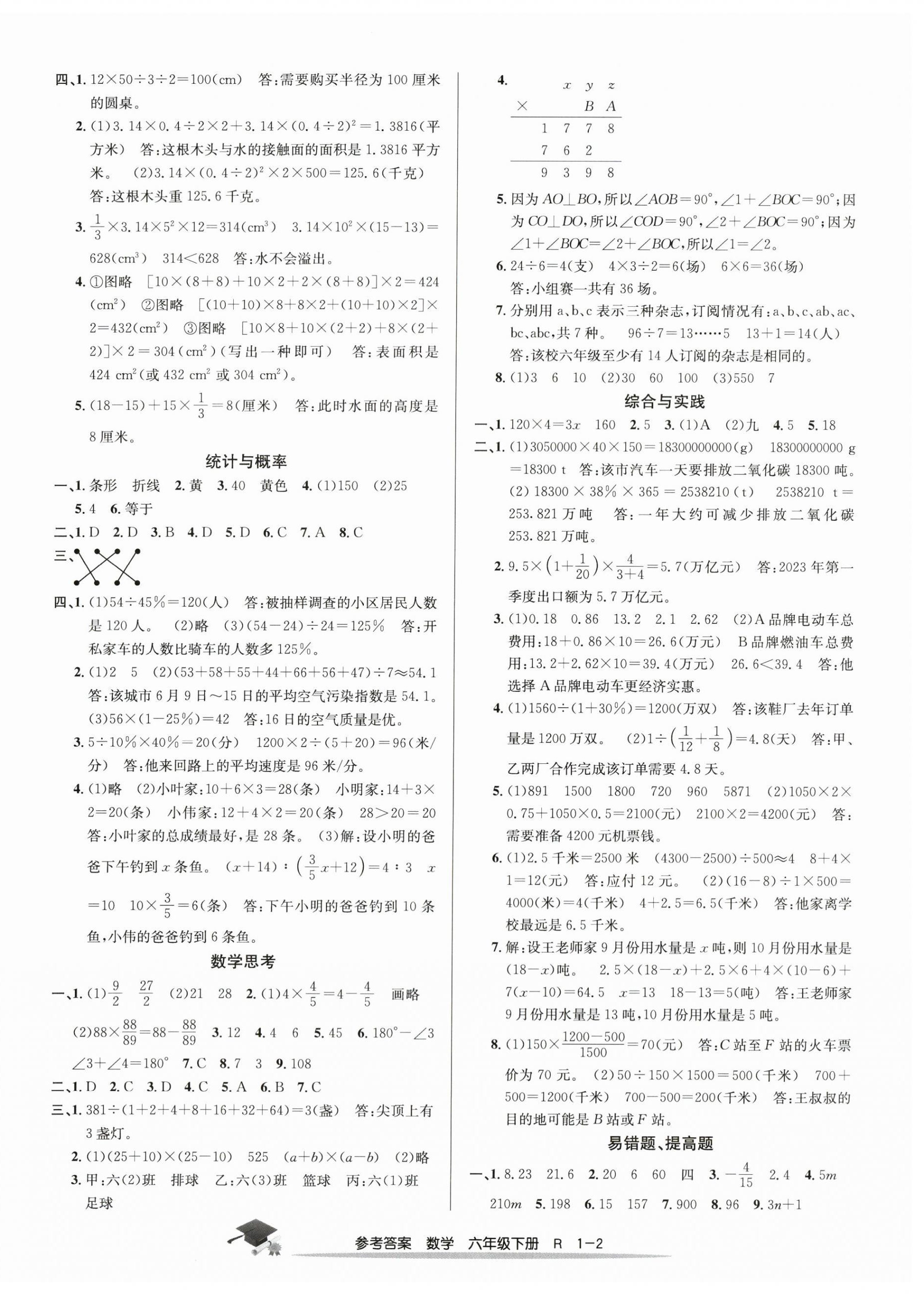 2025年期末直通车六年级数学下册人教版 第2页