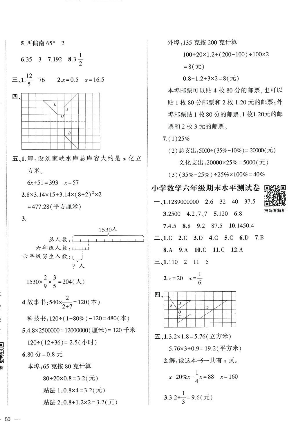 2024年名校密卷小升初模拟试卷六年级数学人教版 第4页