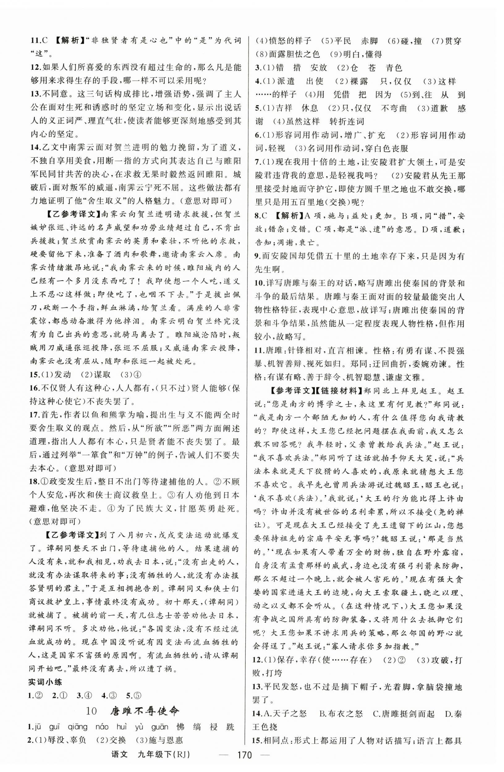 2025年四清導(dǎo)航九年級語文下冊人教版河南專版 第6頁