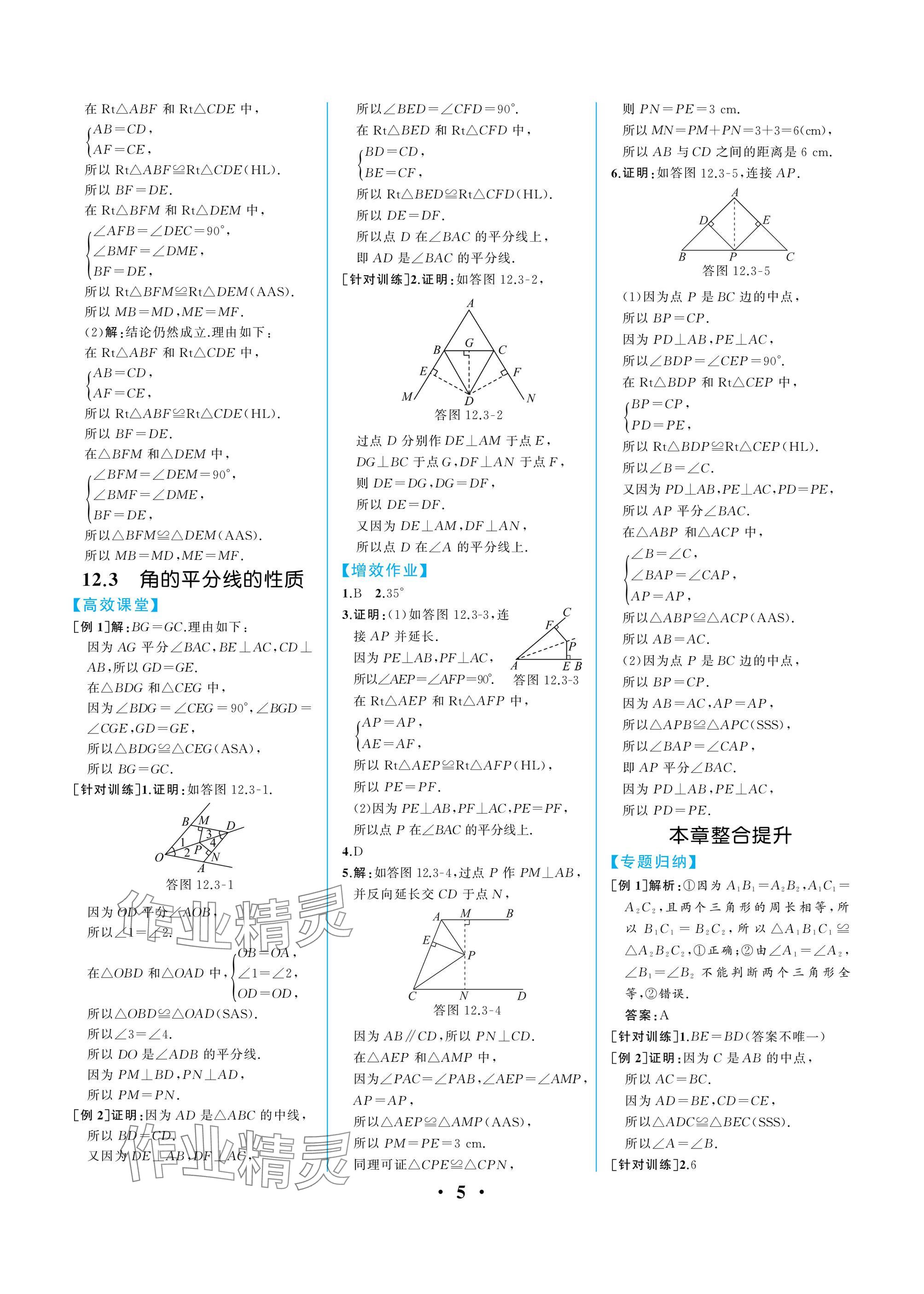 2024年人教金学典同步解析与测评八年级数学上册人教版重庆专版 参考答案第5页