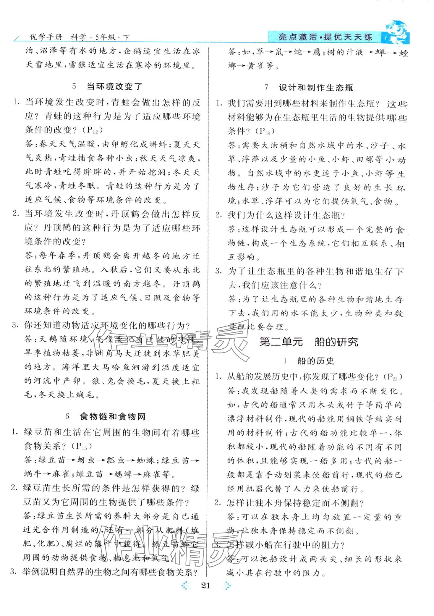 2024年亮點激活提優(yōu)天天練五年級科學(xué)下冊教科版 第2頁