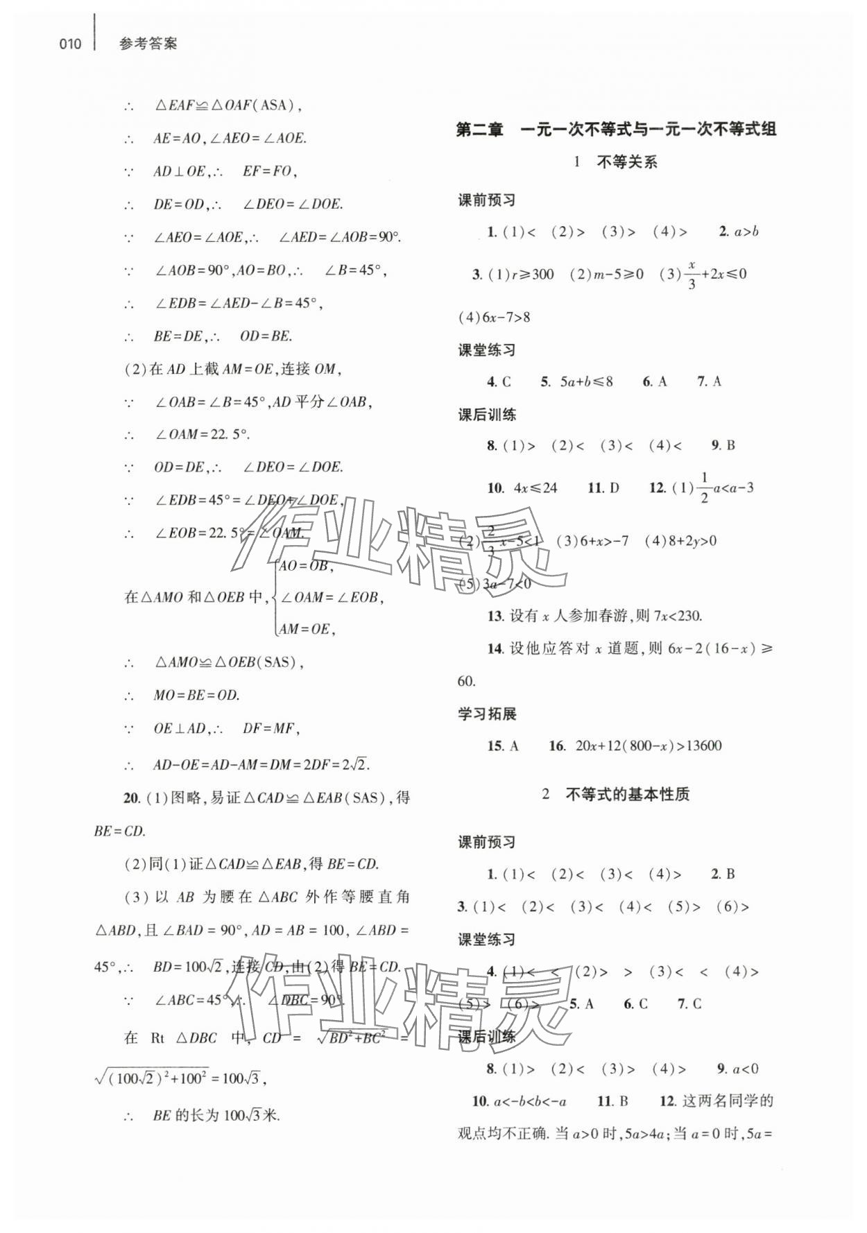 2025年基礎(chǔ)訓(xùn)練大象出版社八年級數(shù)學(xué)下冊北師大版 第10頁