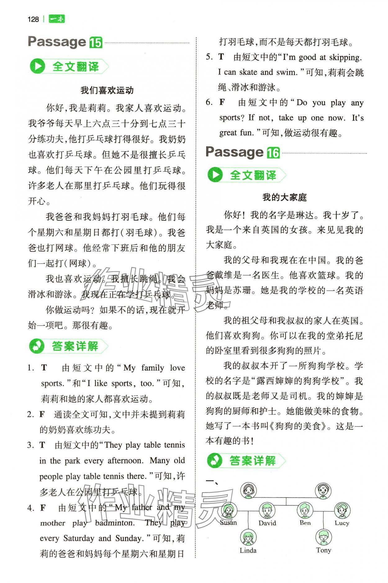 2023年一本小學英語閱讀真題80篇四年級 參考答案第8頁