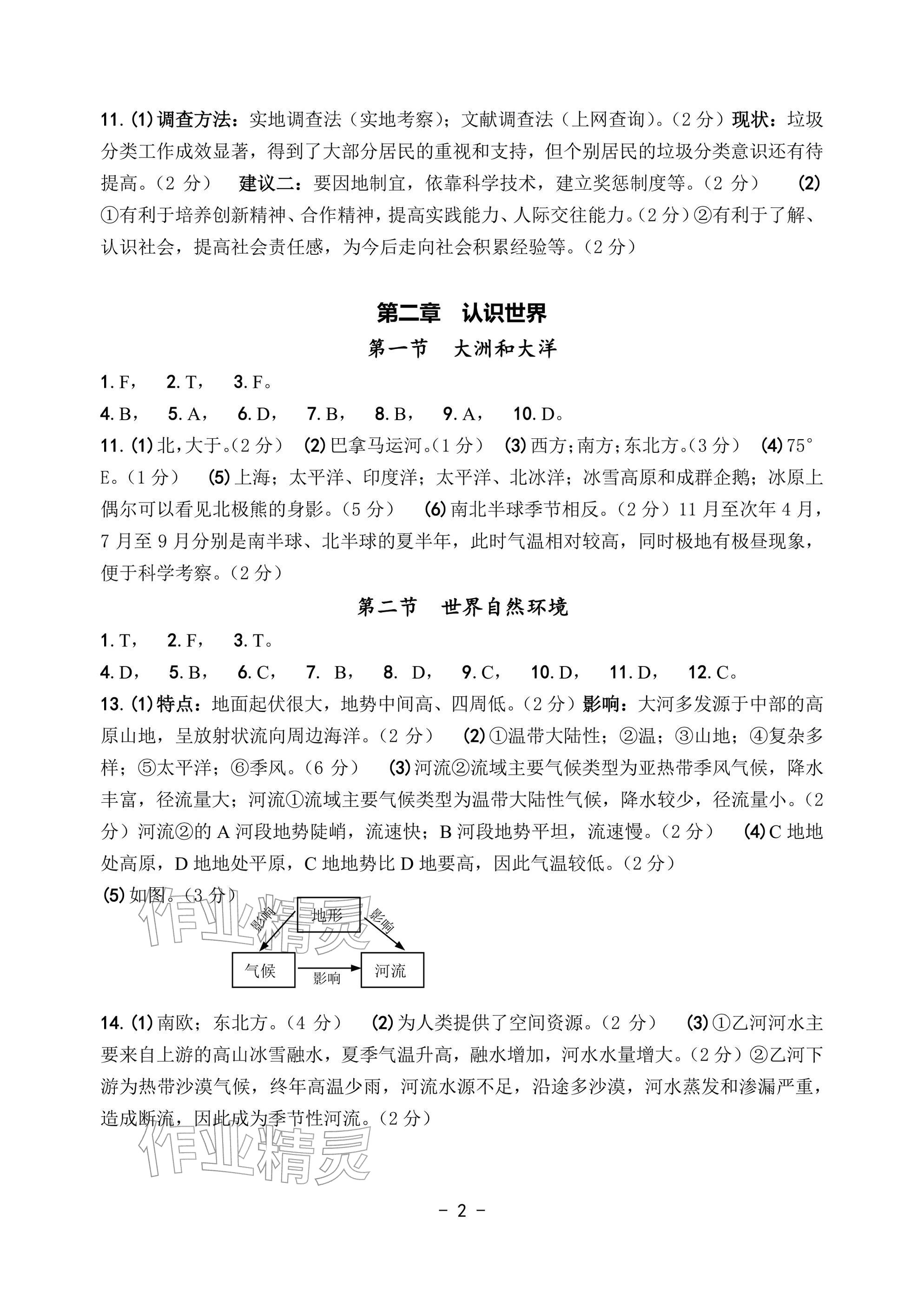 2026年中考总复习学习手册历史与社会&nbsp;参考答案第2页