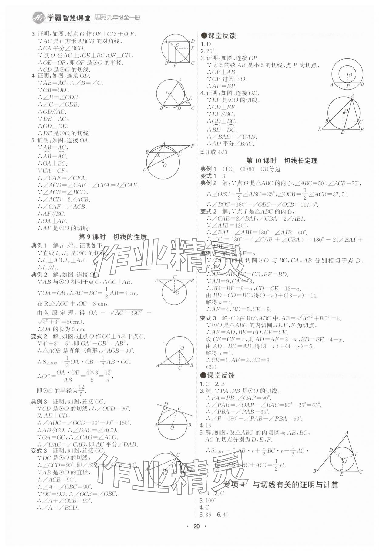 2025年學霸智慧課堂九年級數(shù)學全一冊人教版 參考答案第19頁