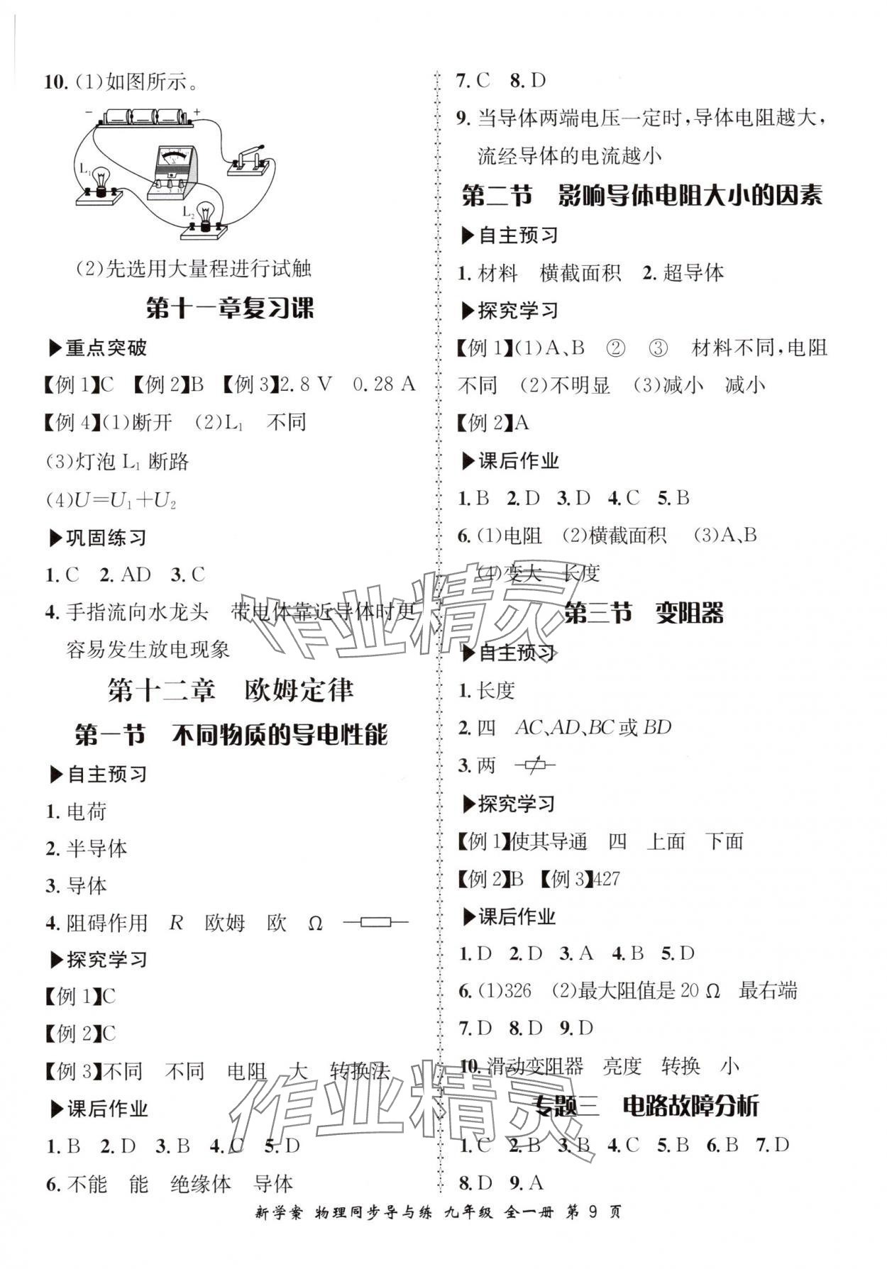 2025年新學(xué)案同步導(dǎo)與練九年級物理全一冊北師大版 第9頁