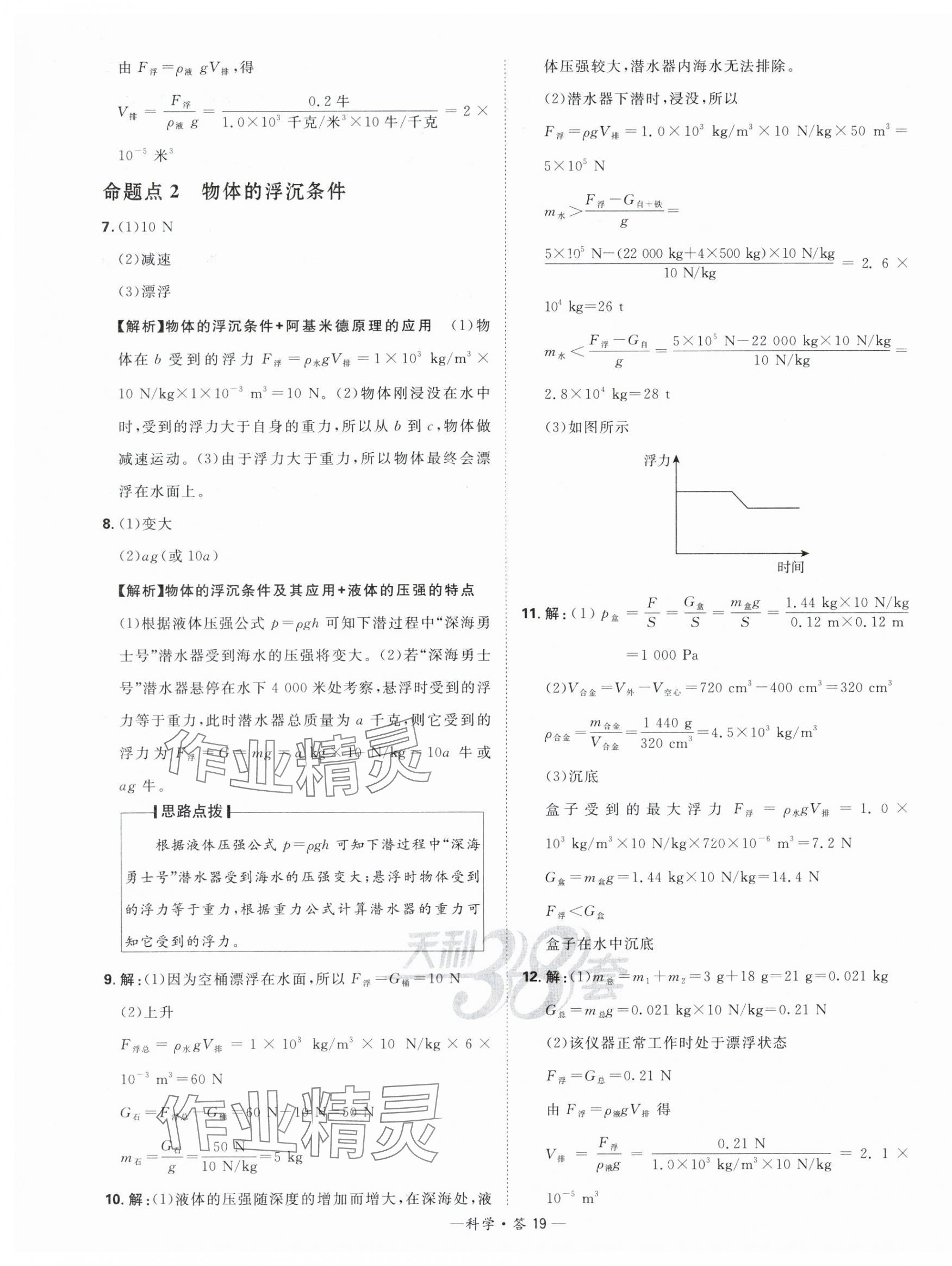 2024年天利38套中考試題分類科學(xué)浙江專版 第19頁