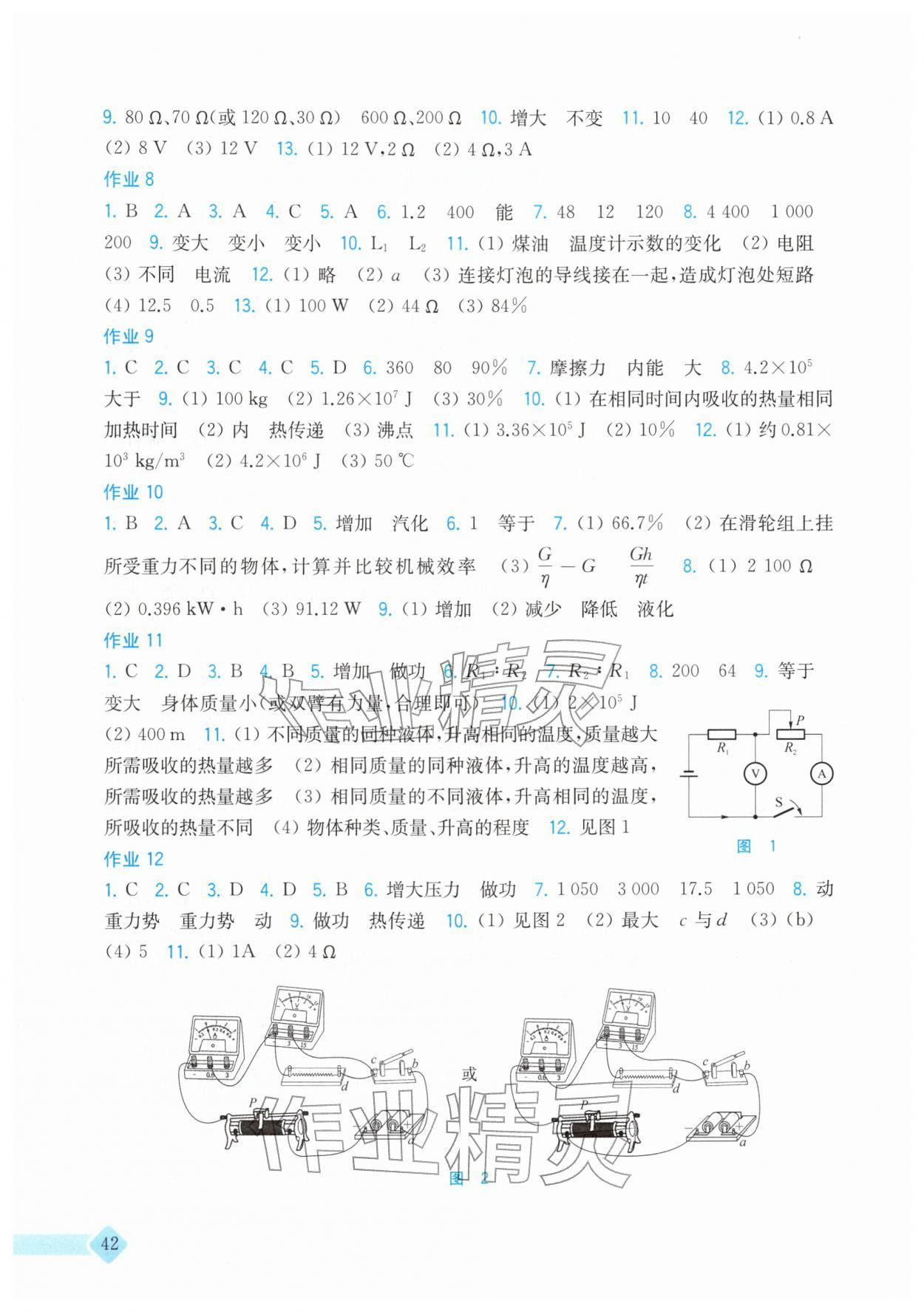 2026年寒假作业上海科学技术出版社九年级物理沪粤版&nbsp;第2页
