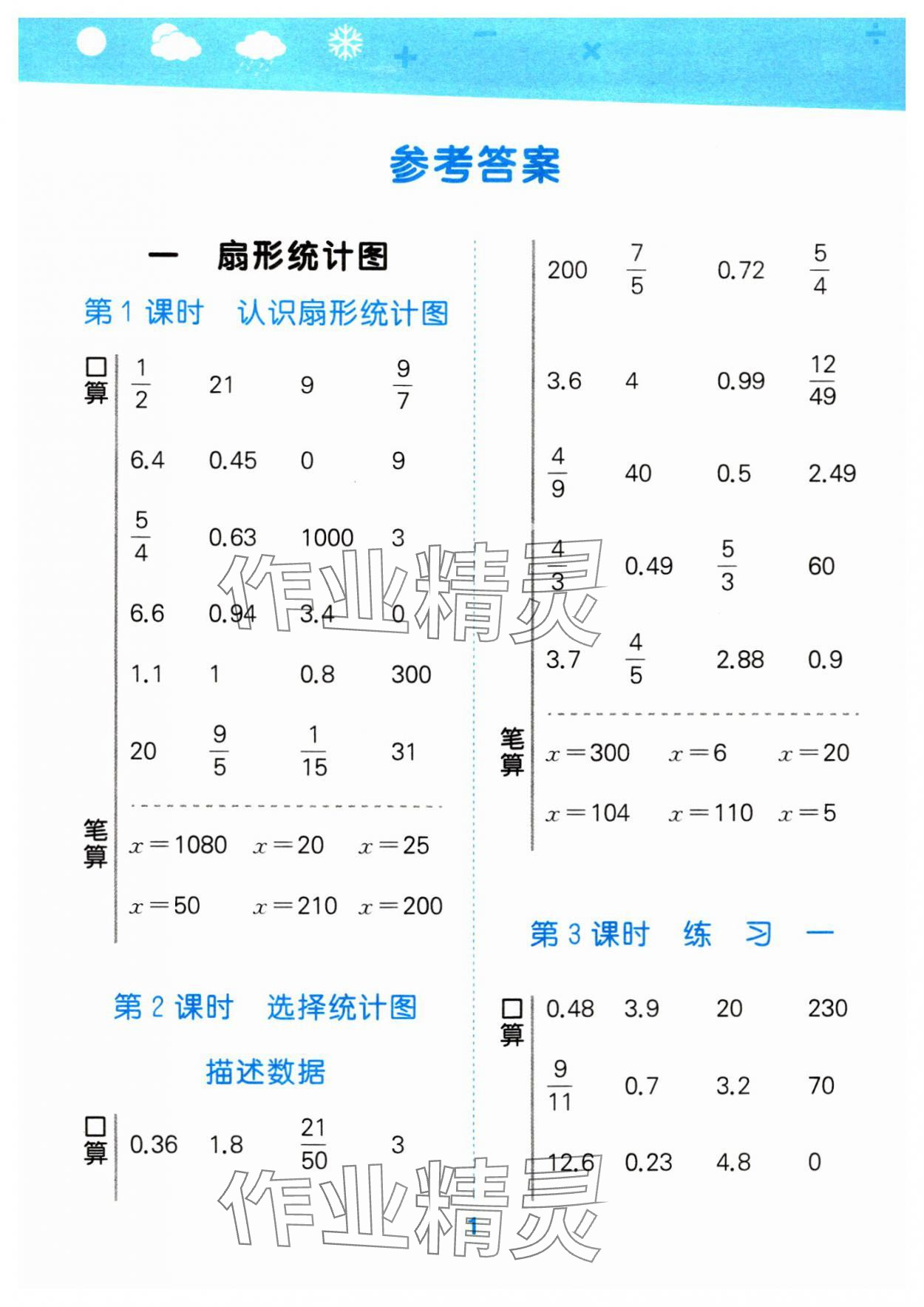 2024年口算大通關(guān)六年級(jí)數(shù)學(xué)下冊(cè)蘇教版 參考答案第1頁(yè)