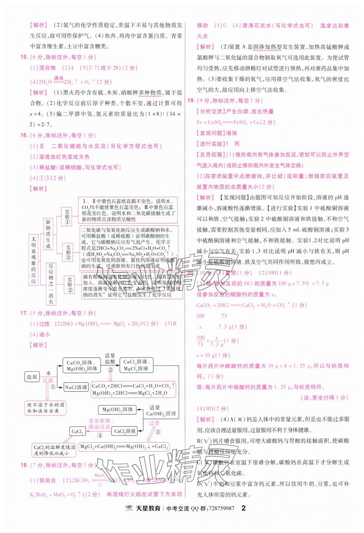 2024年金考卷45套匯編化學(xué)江西專版 參考答案第2頁