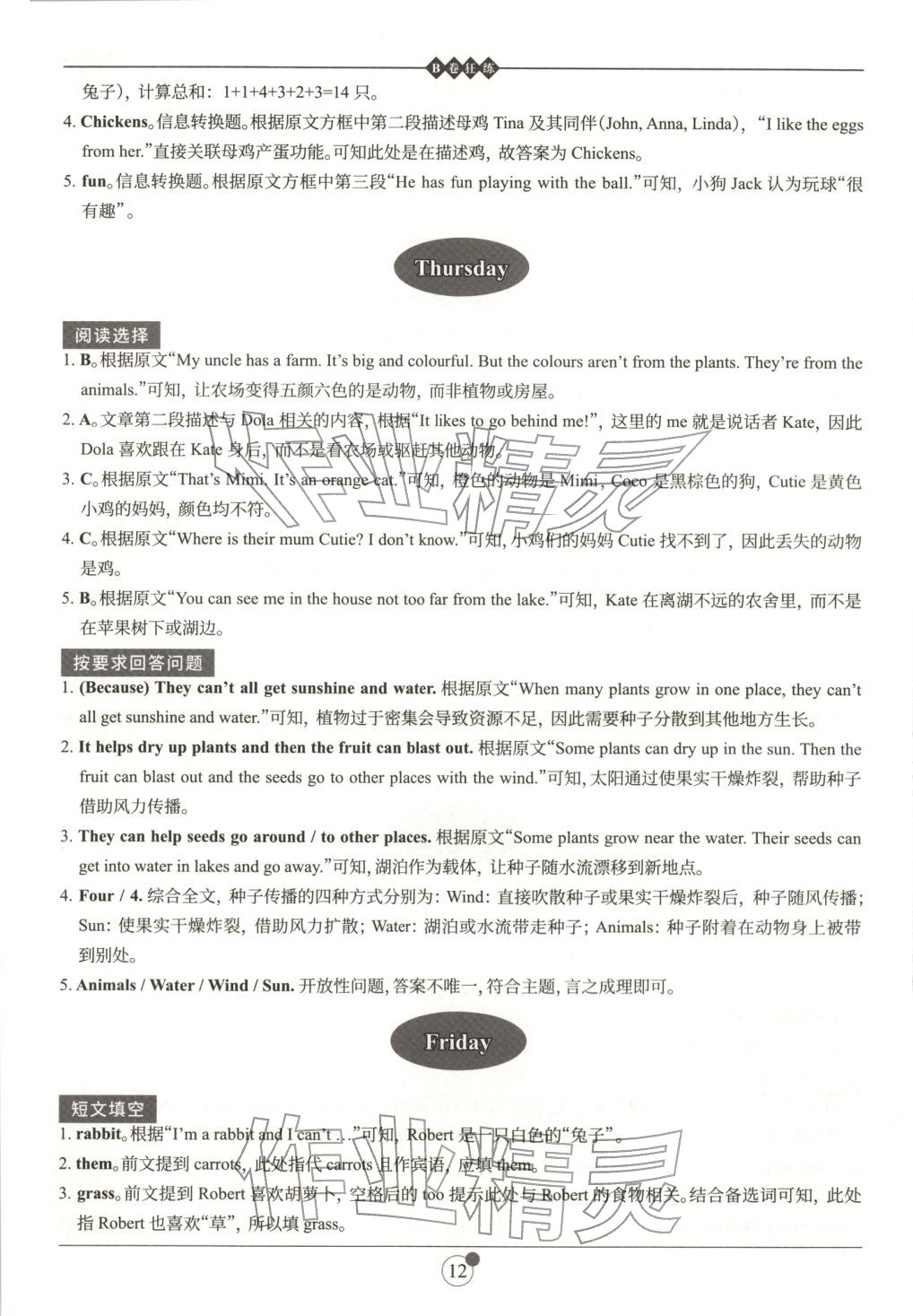 2025年B卷狂练七年级英语上册人教版&nbsp;第12页