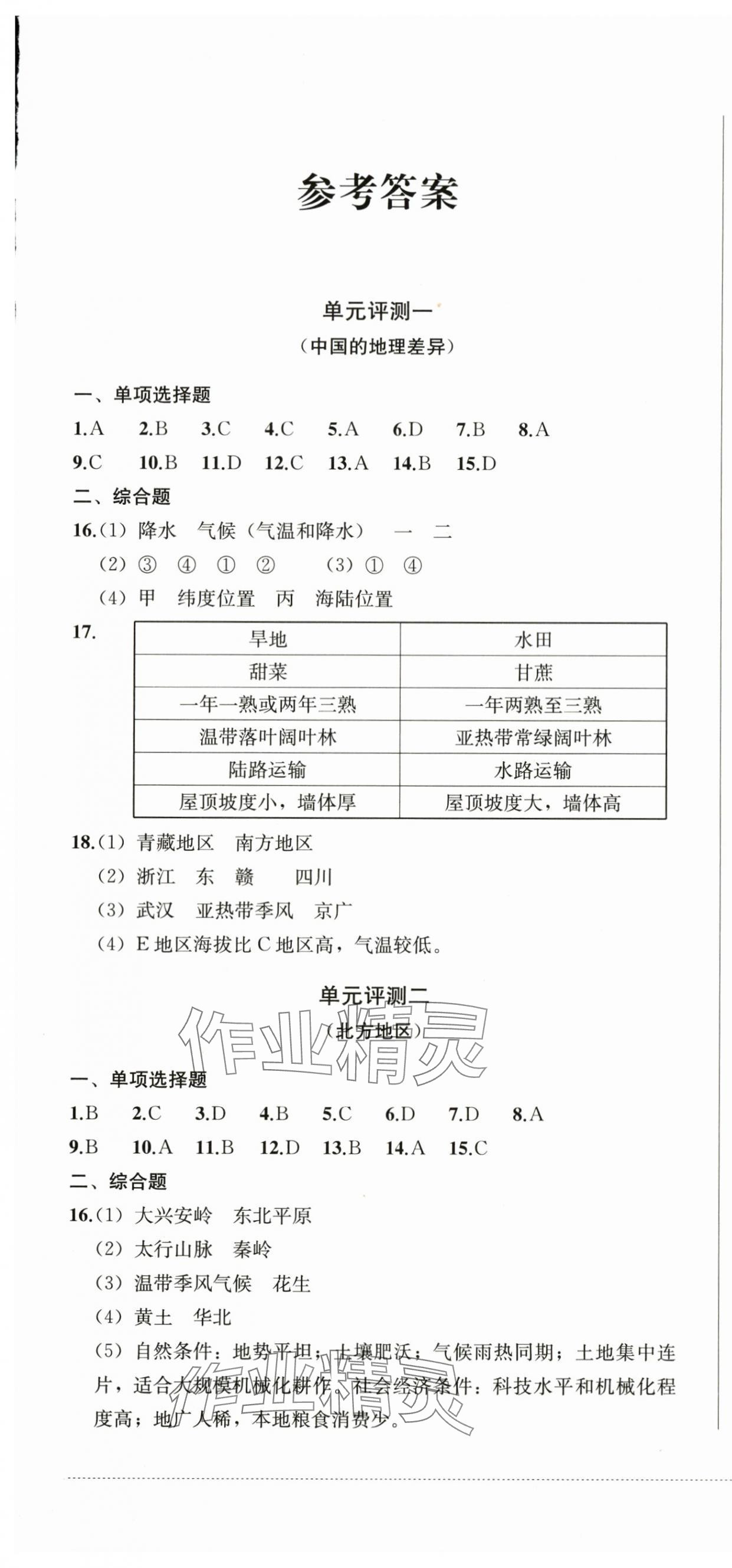 2025年同步練與測八年級地理下冊人教版 第1頁