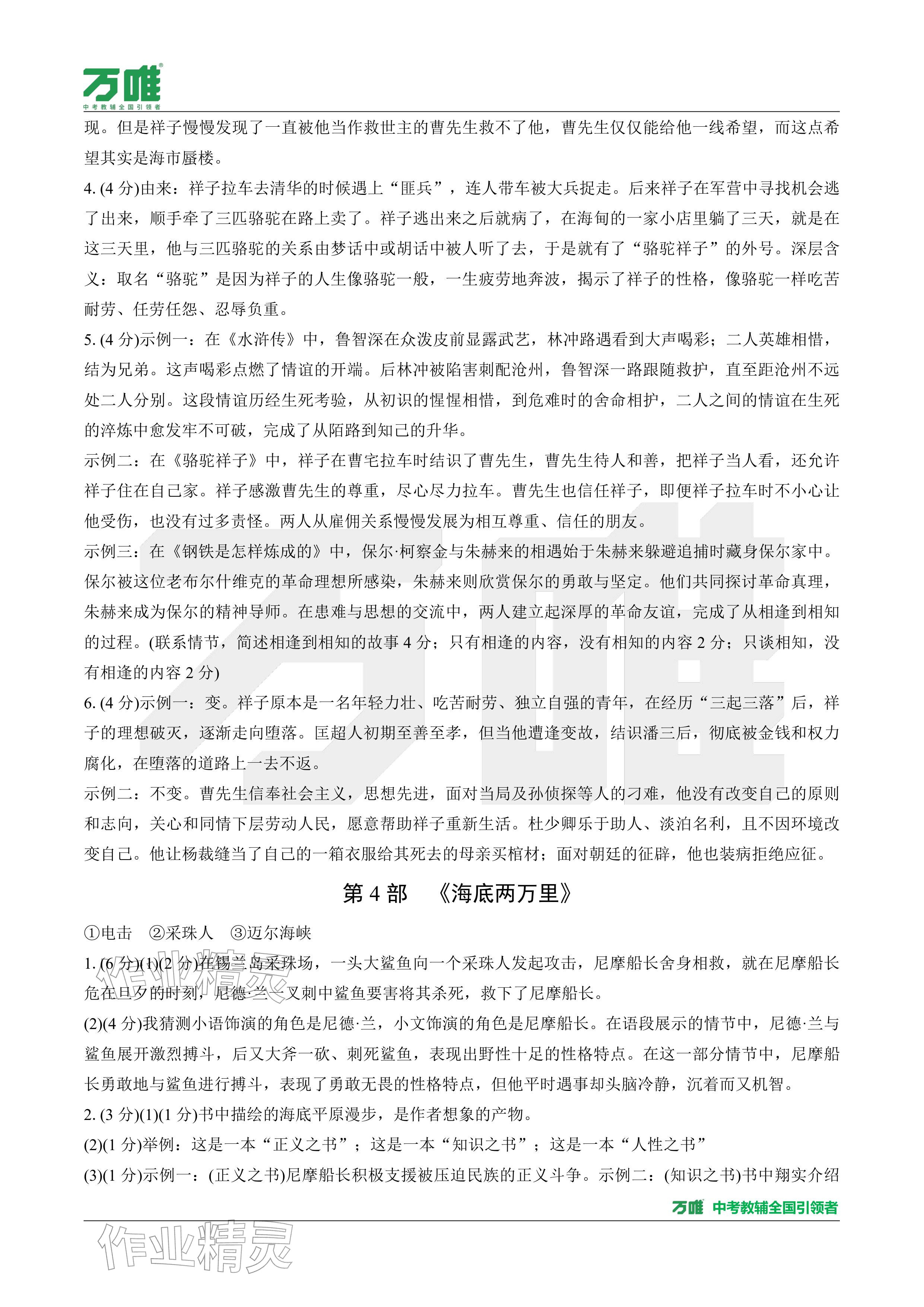 2026年萬唯中考試題研究語文廣東專版&nbsp;參考答案第21頁