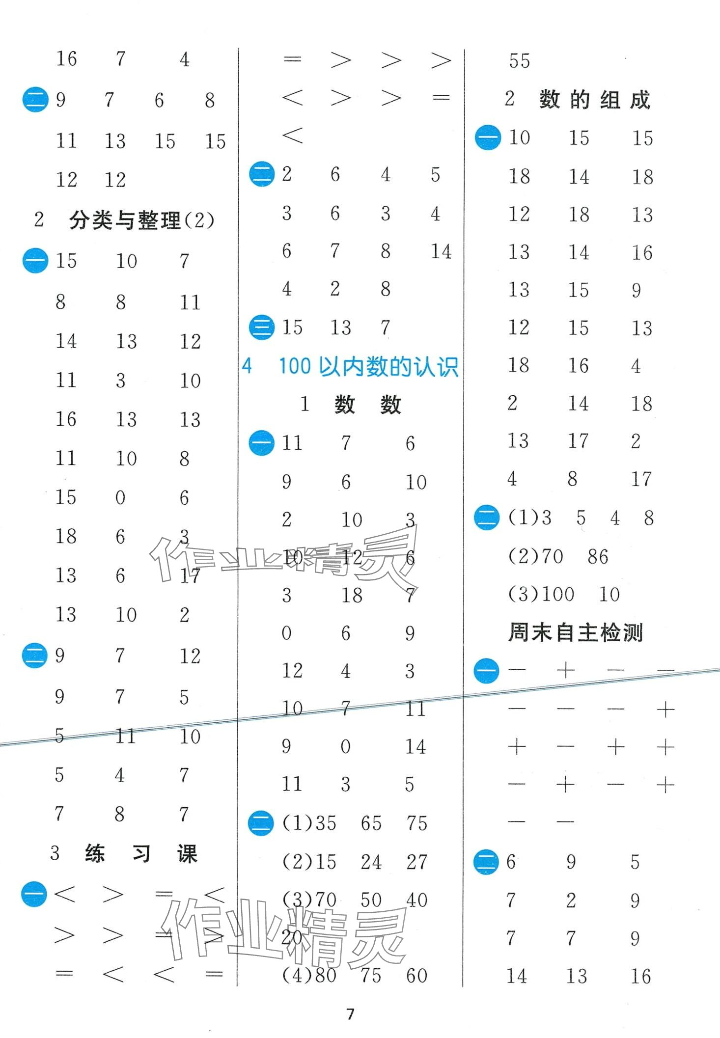 2024年計算高手一年級數(shù)學下冊人教版 第7頁