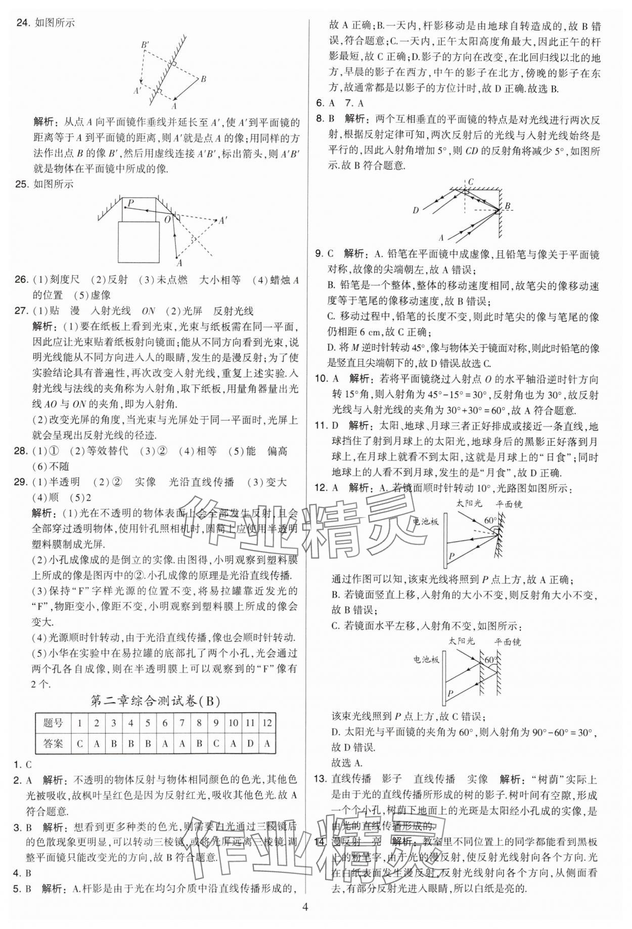 2024年學(xué)霸提優(yōu)大試卷八年級(jí)物理上冊蘇科版 參考答案第4頁