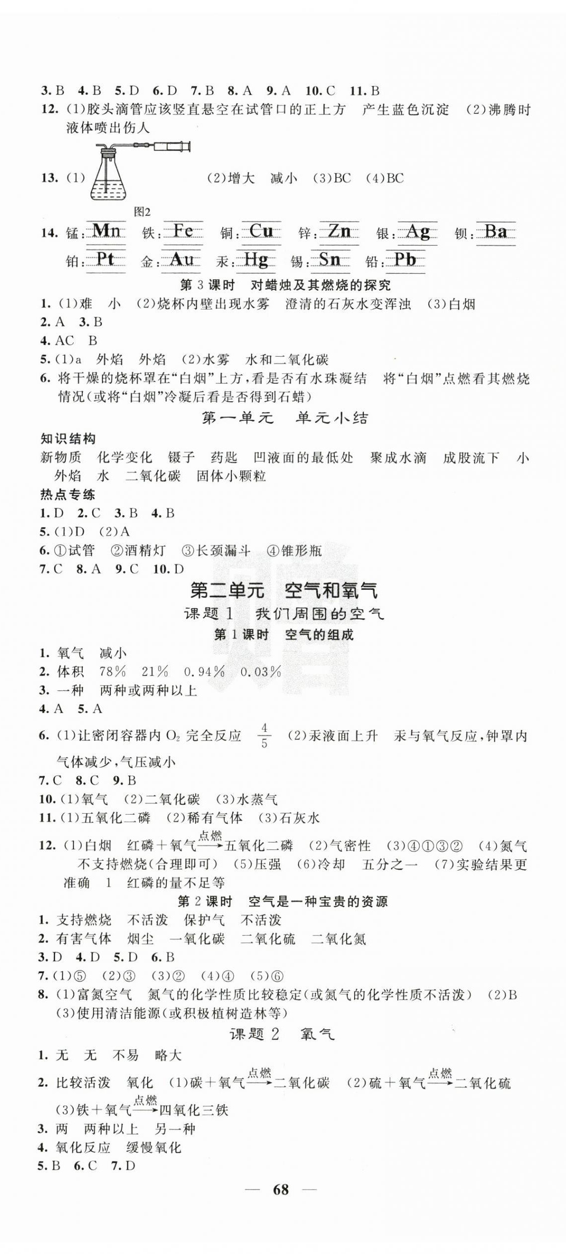2025年课堂点睛九年级化学上册人教版安徽专版 第2页