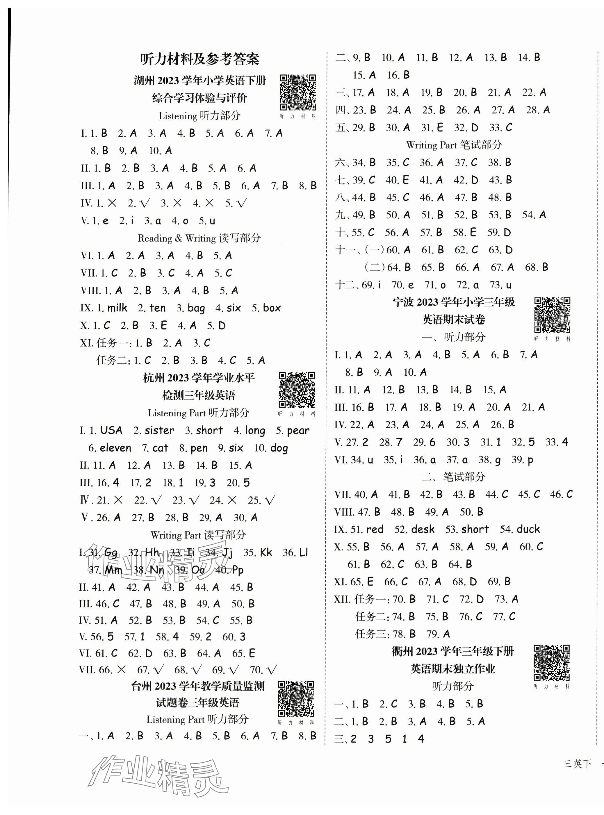 2024年名師面對面期末大通關三年級英語下冊人教版 第1頁