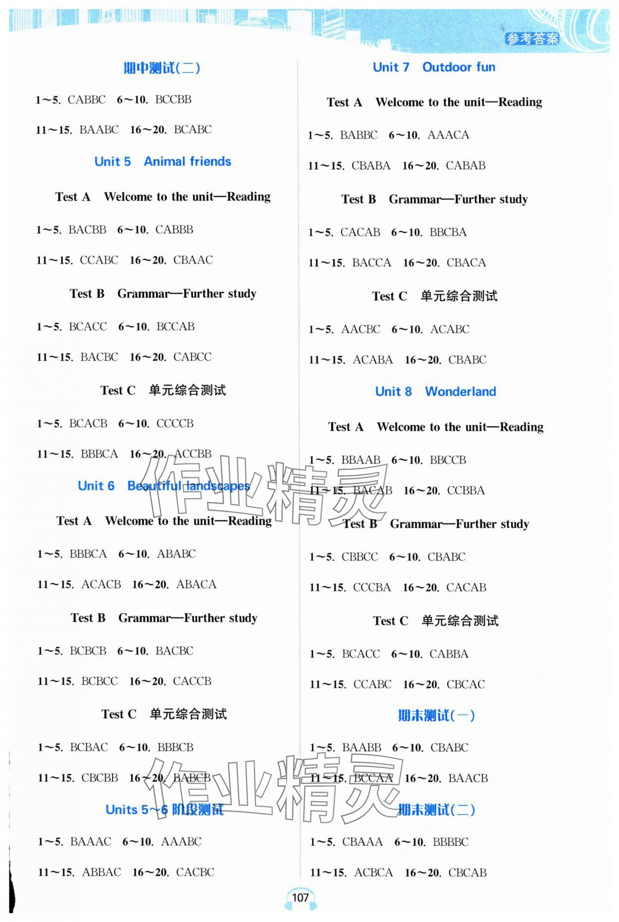 2025年人机对话听力满分特训七年级英语下册译林版提优版 参考答案第2页