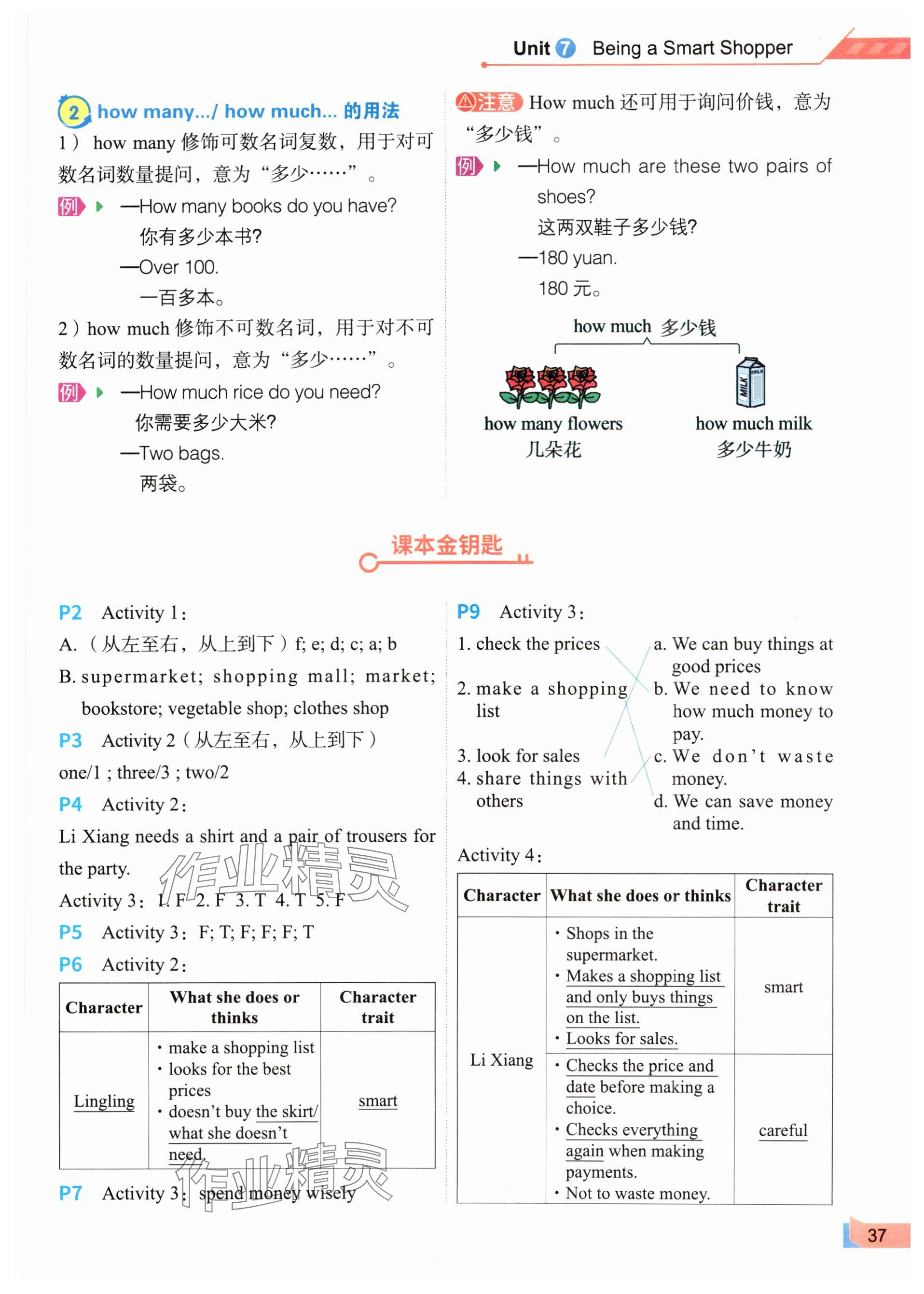 2025年教材課本七年級英語下冊仁愛版 參考答案第37頁