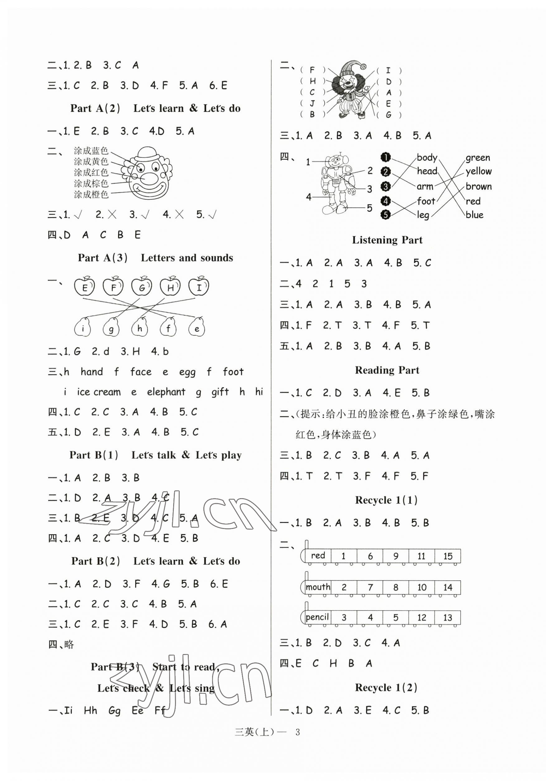 2023年小學(xué)學(xué)習(xí)好幫手三年級(jí)英語(yǔ)上冊(cè)人教版 第3頁(yè)