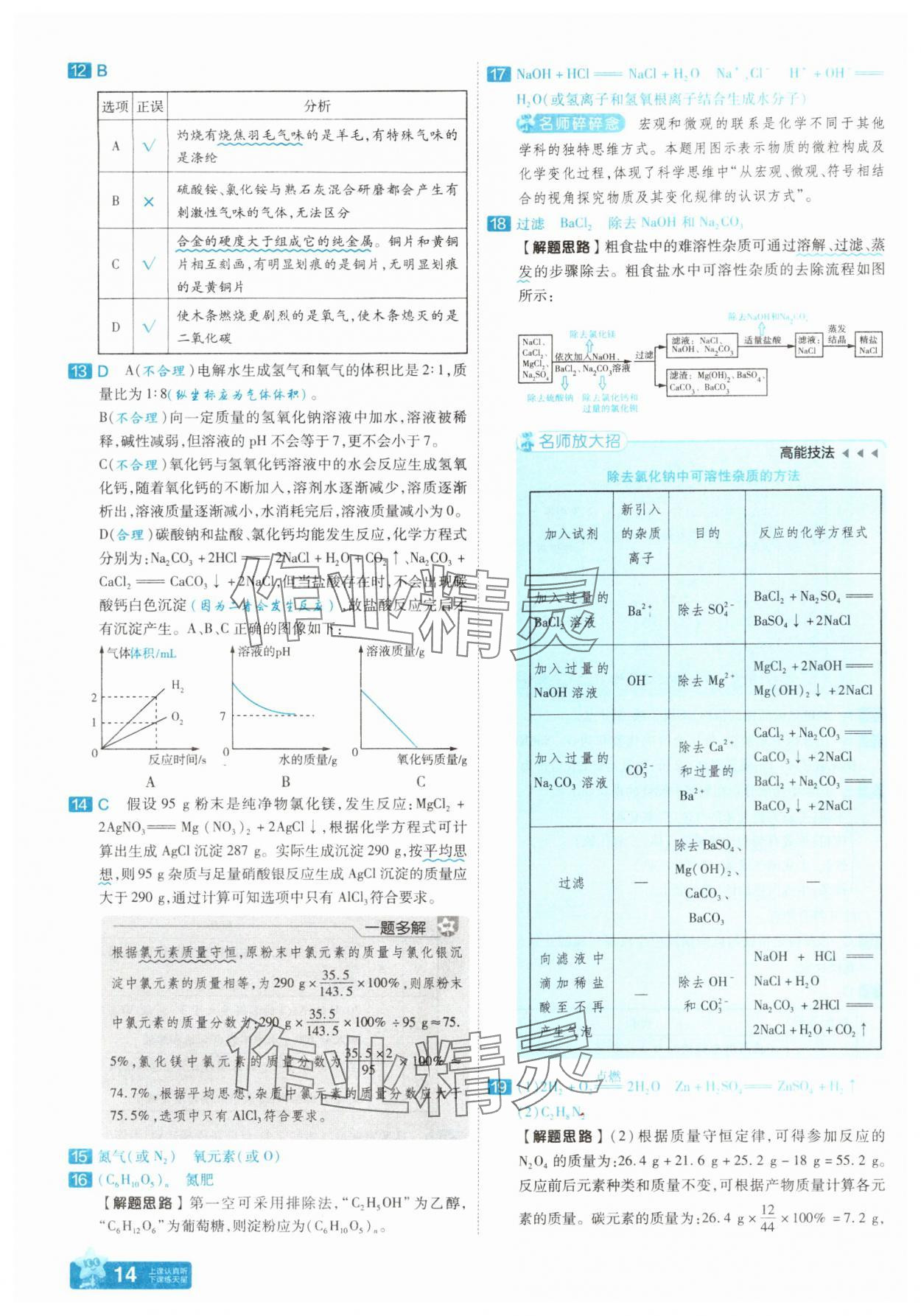 2025年金考卷45套匯編化學(xué)河南專版 參考答案第13頁