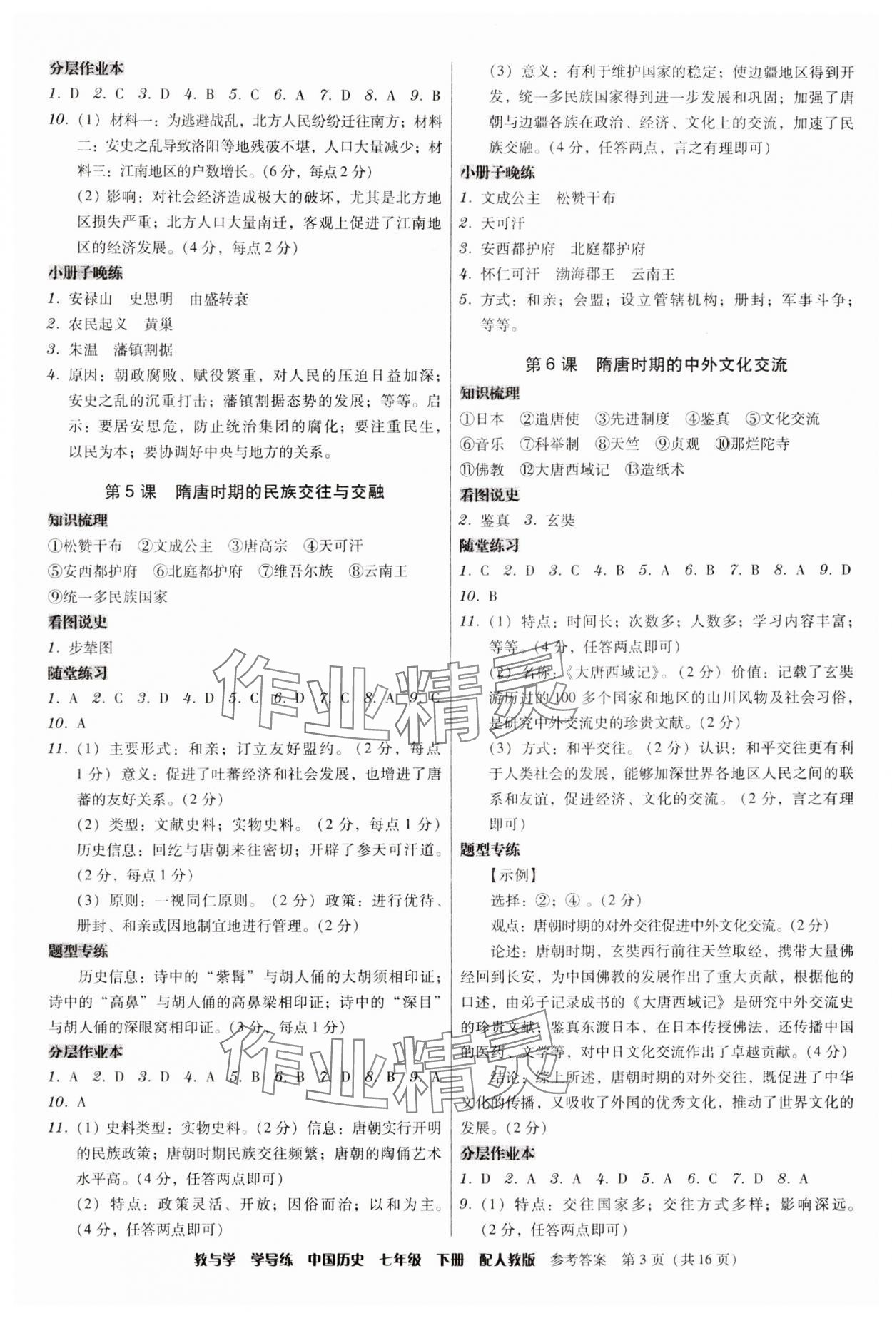 2025年教與學(xué)學(xué)導(dǎo)練七年級歷史下冊人教版 第3頁