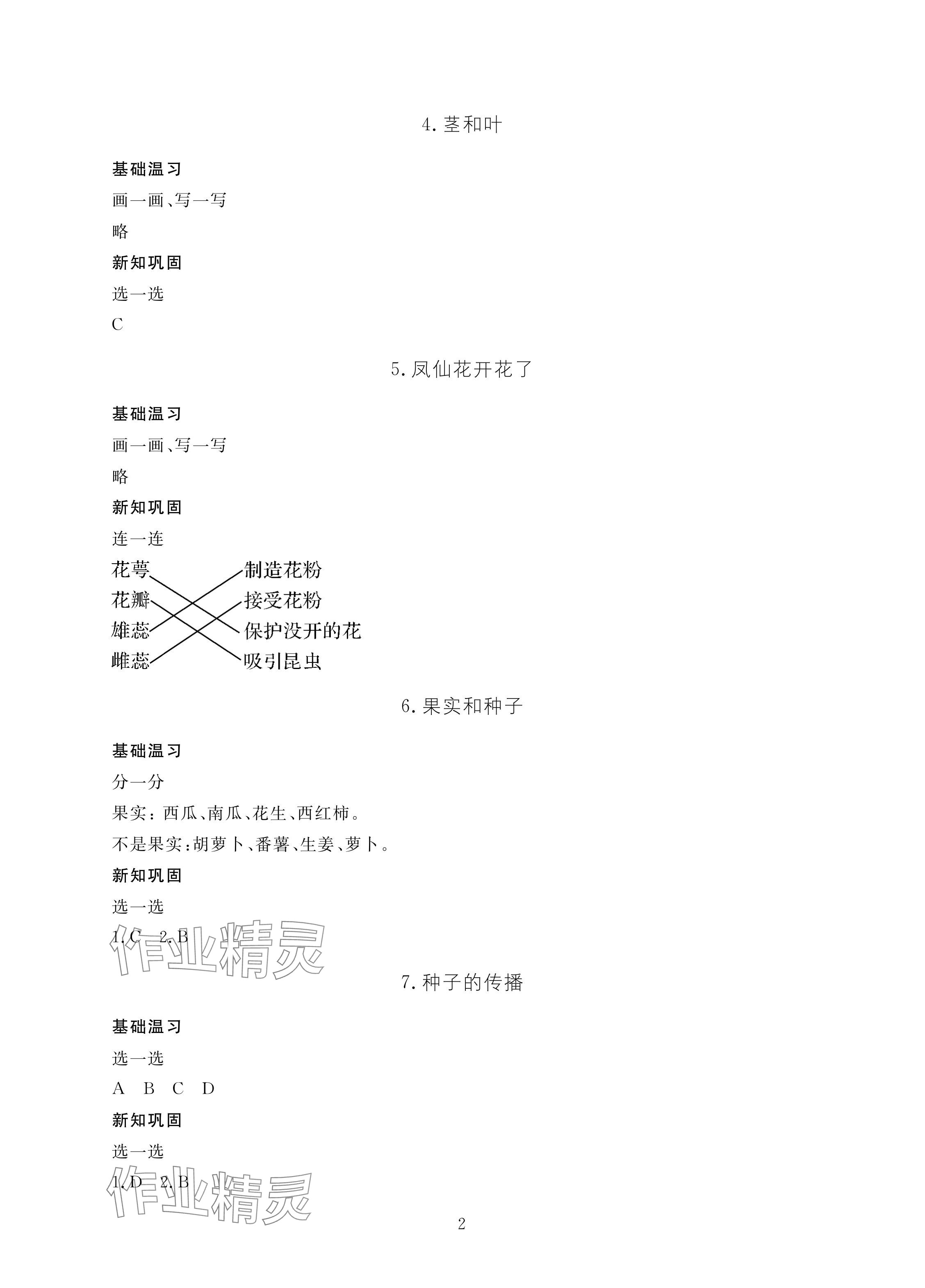 2024年新課標(biāo)學(xué)習(xí)方法指導(dǎo)叢書四年級科學(xué)下冊教科版 參考答案第2頁