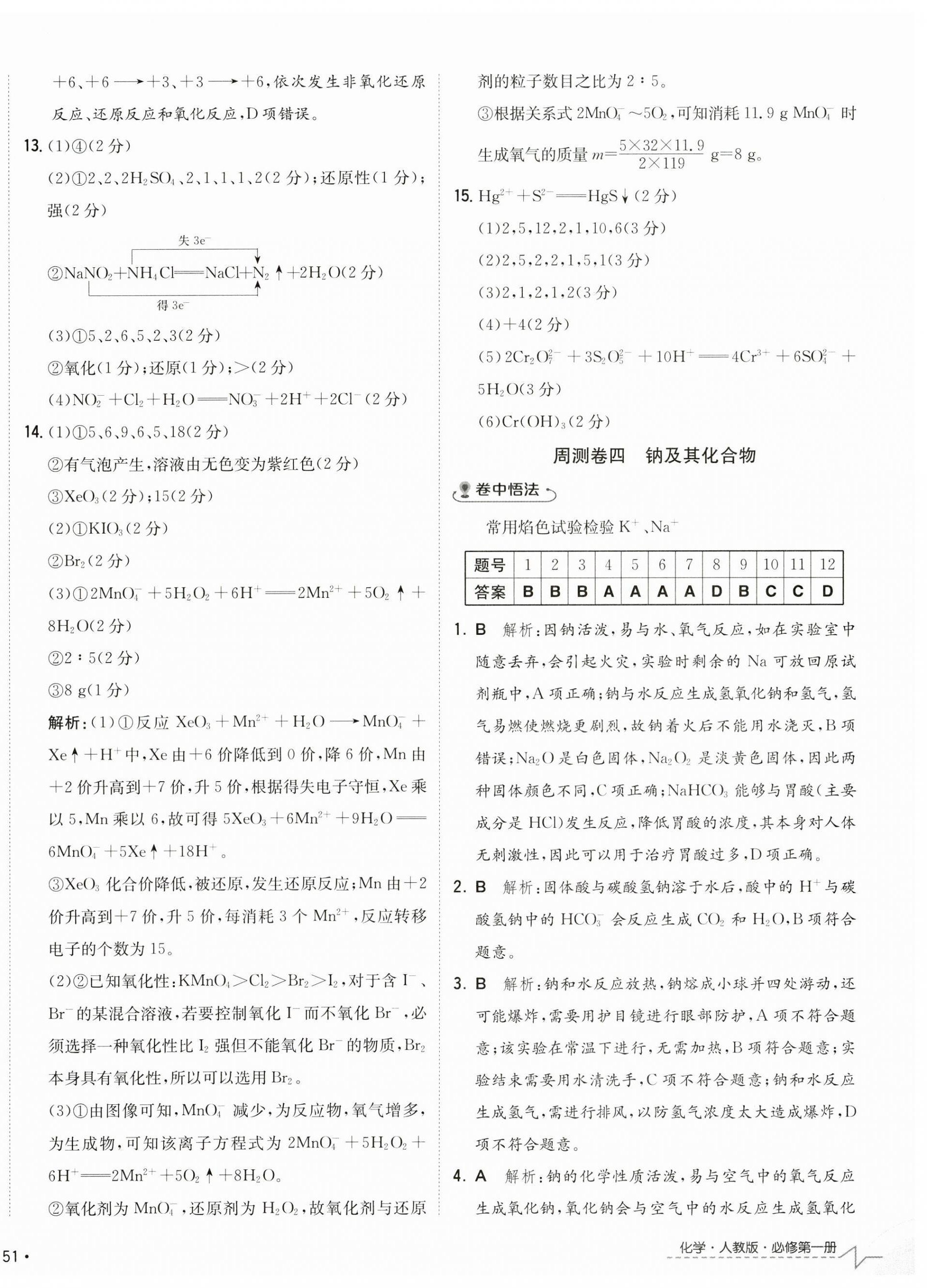 2024年卷霸高中同步測試卷高中化學必修第一冊人教版 第6頁