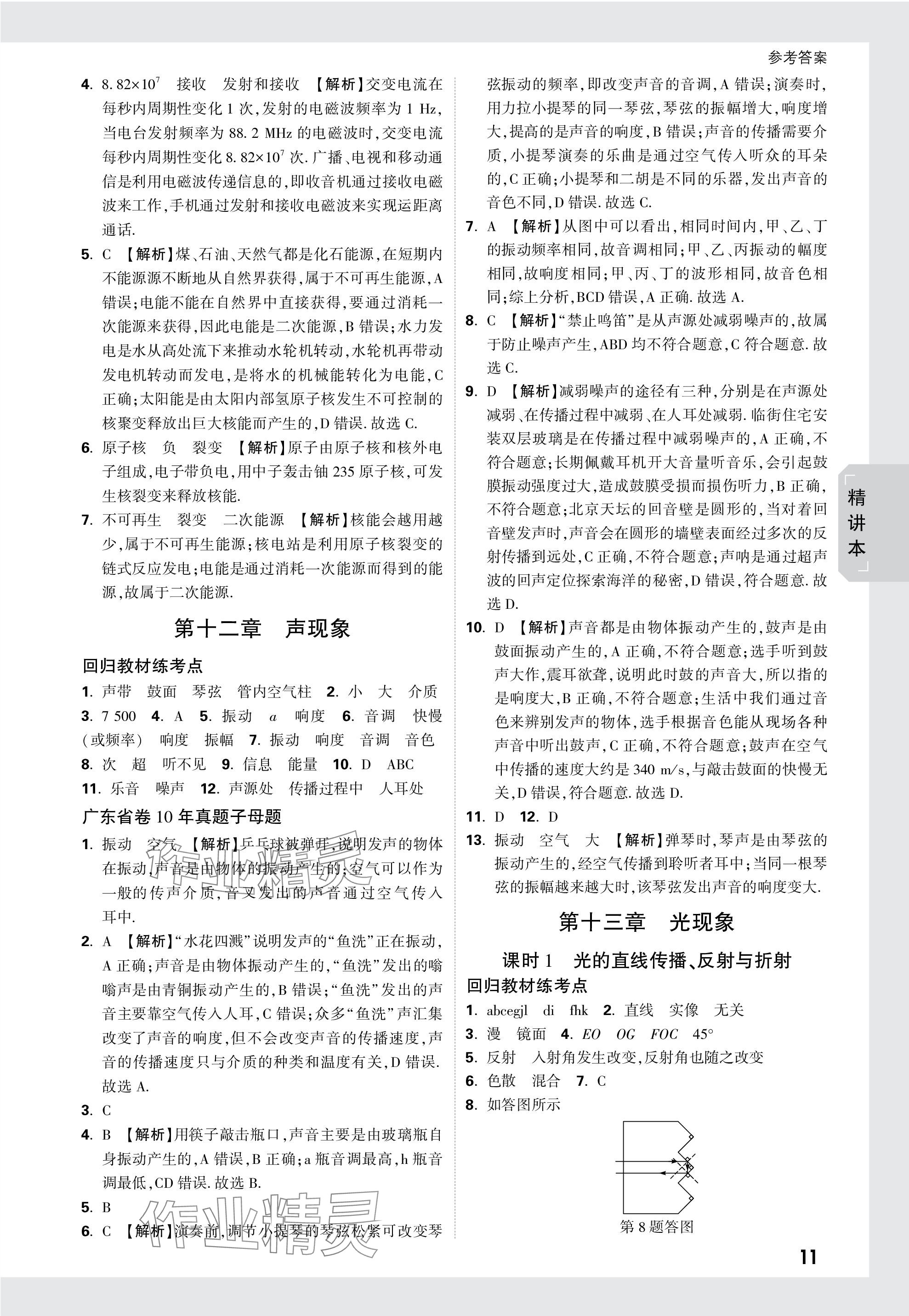 2024年萬唯中考試題研究物理廣東專版 參考答案第26頁