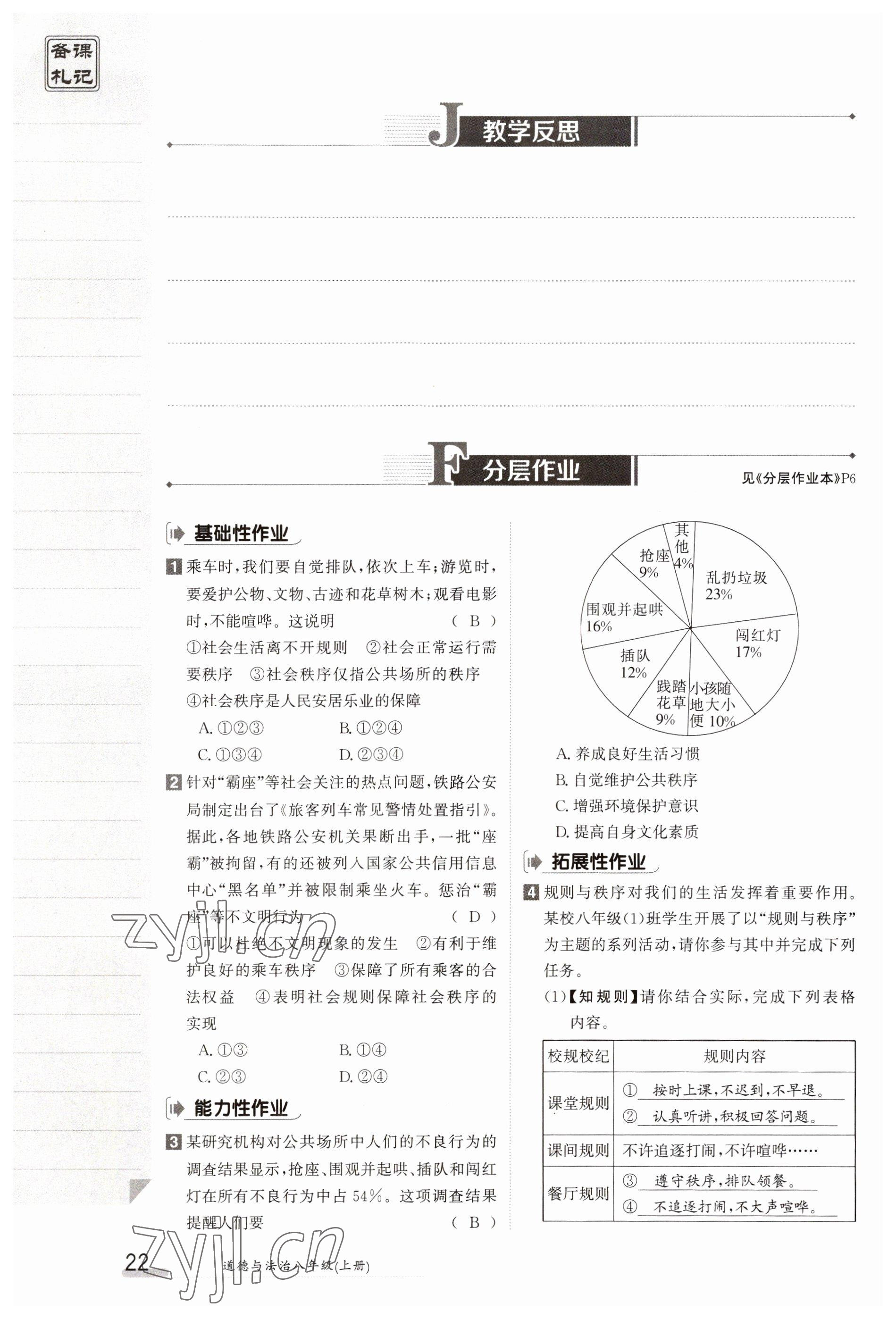 2023年金太陽(yáng)導(dǎo)學(xué)案八年級(jí)道德與法治上冊(cè)人教版 參考答案第22頁(yè)