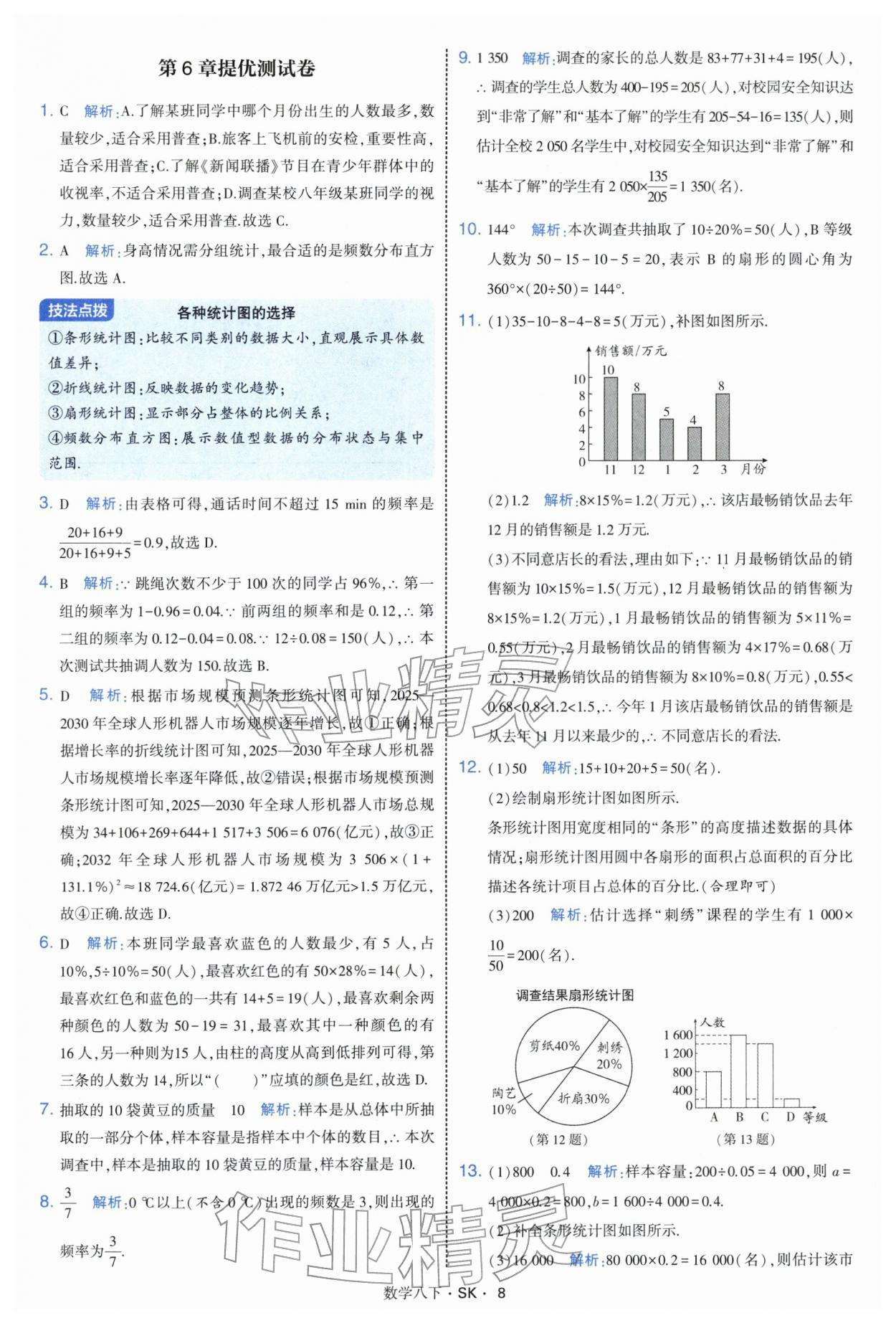 2026年学霸题中题八年级数学下册苏科版&nbsp;参考答案第8页