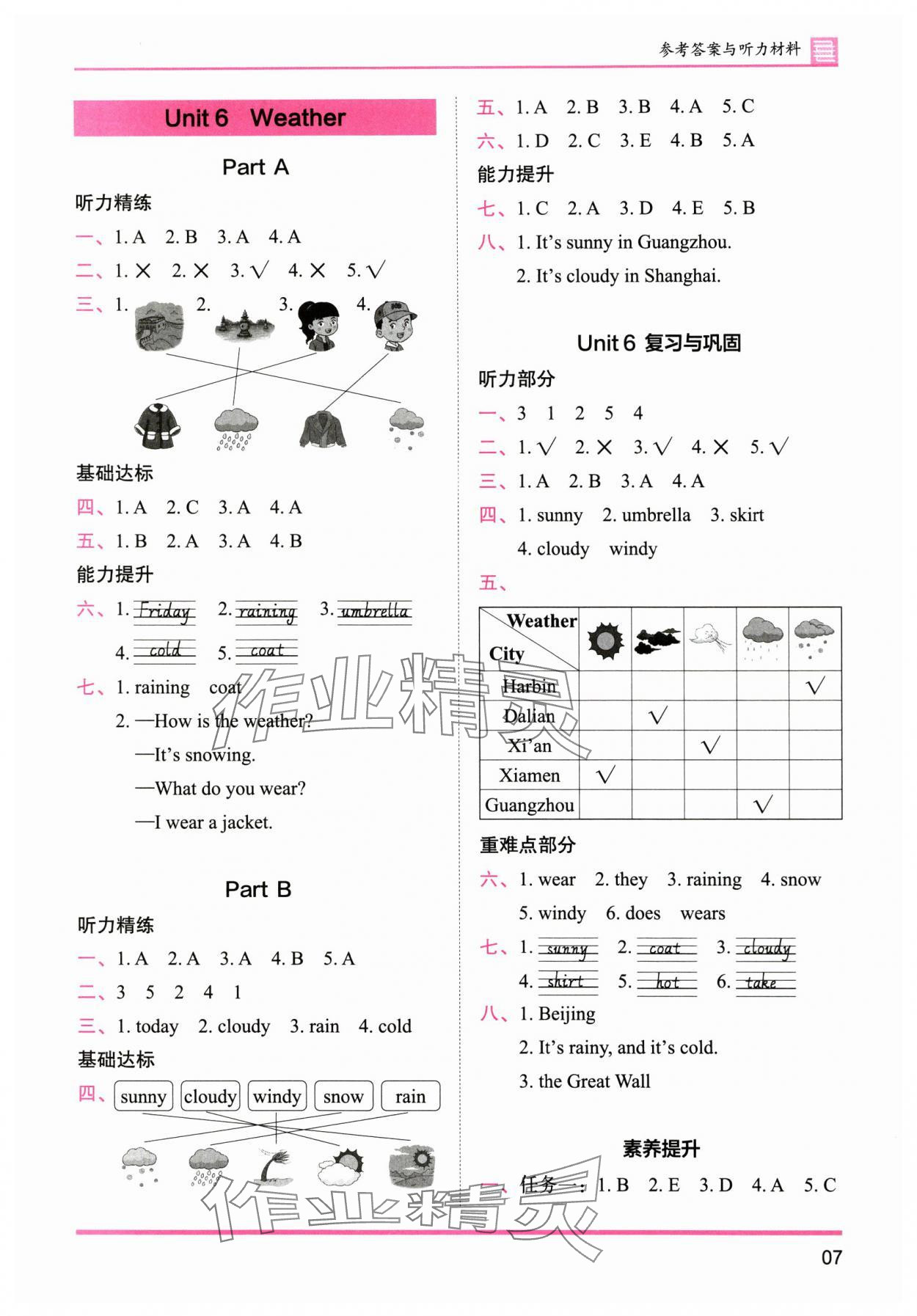 2025年木頭馬分層課課練四年級(jí)英語(yǔ)下冊(cè)閩教版 參考答案第7頁(yè)