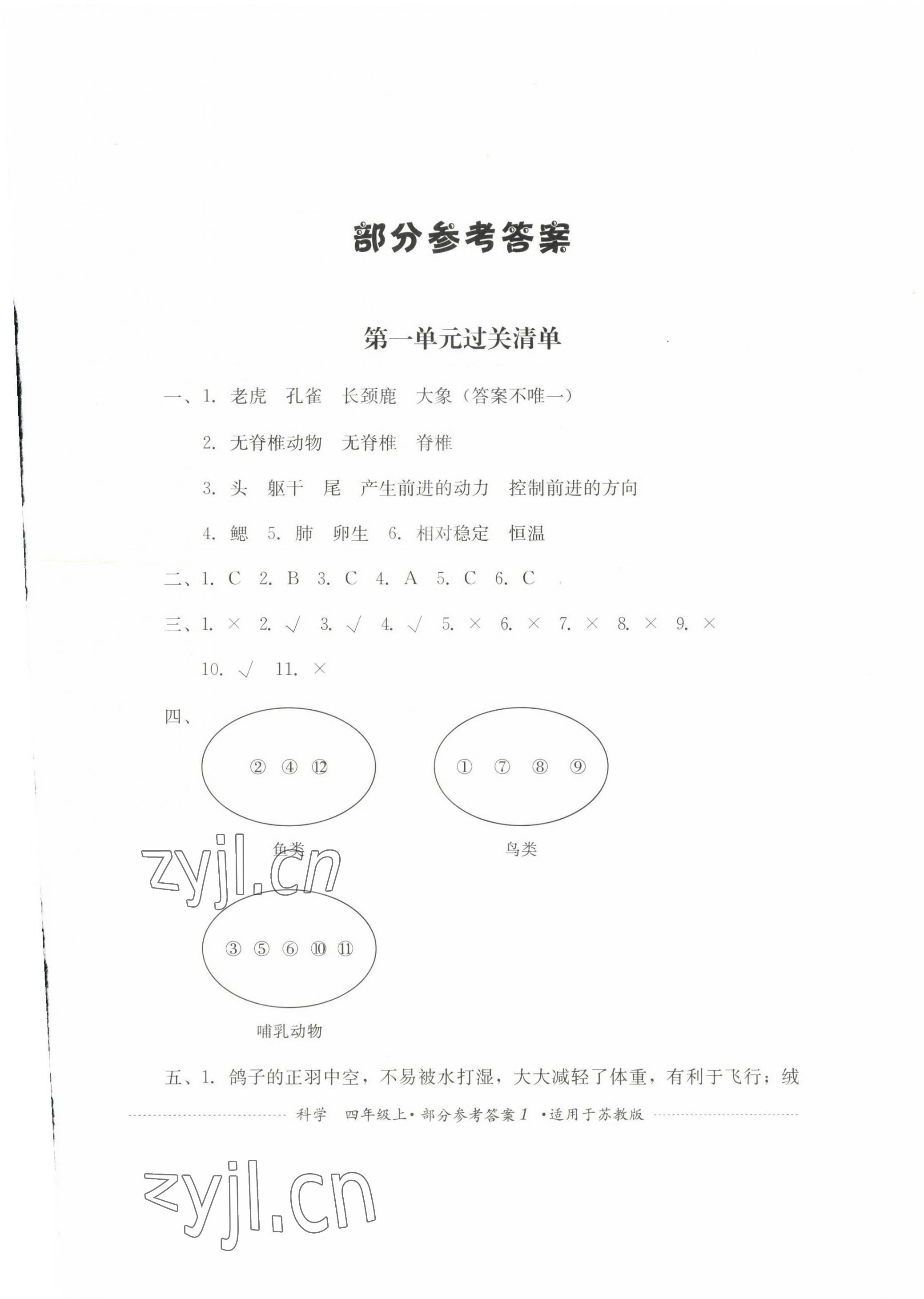 2023年過關(guān)清單四川教育出版社四年級科學(xué)上冊蘇教版 第1頁