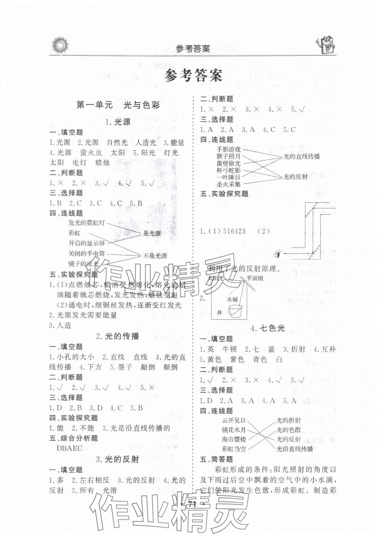 2024年名师导学伴你行同步练习五年级科学上册苏教版 第1页