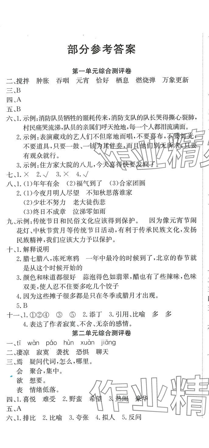 2024年單元測評卷優(yōu)優(yōu)好卷六年級語文下冊人教版 第1頁