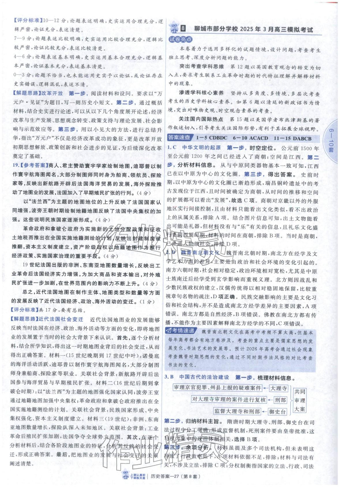 2026年新高考优秀模拟试卷汇编45套历史山东专版&nbsp;第27页
