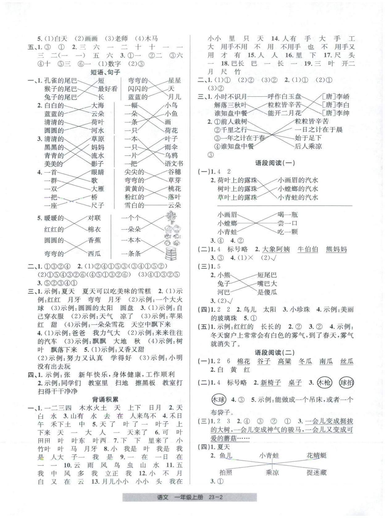 2025年期末直通车一年级语文上册人教版 第2页