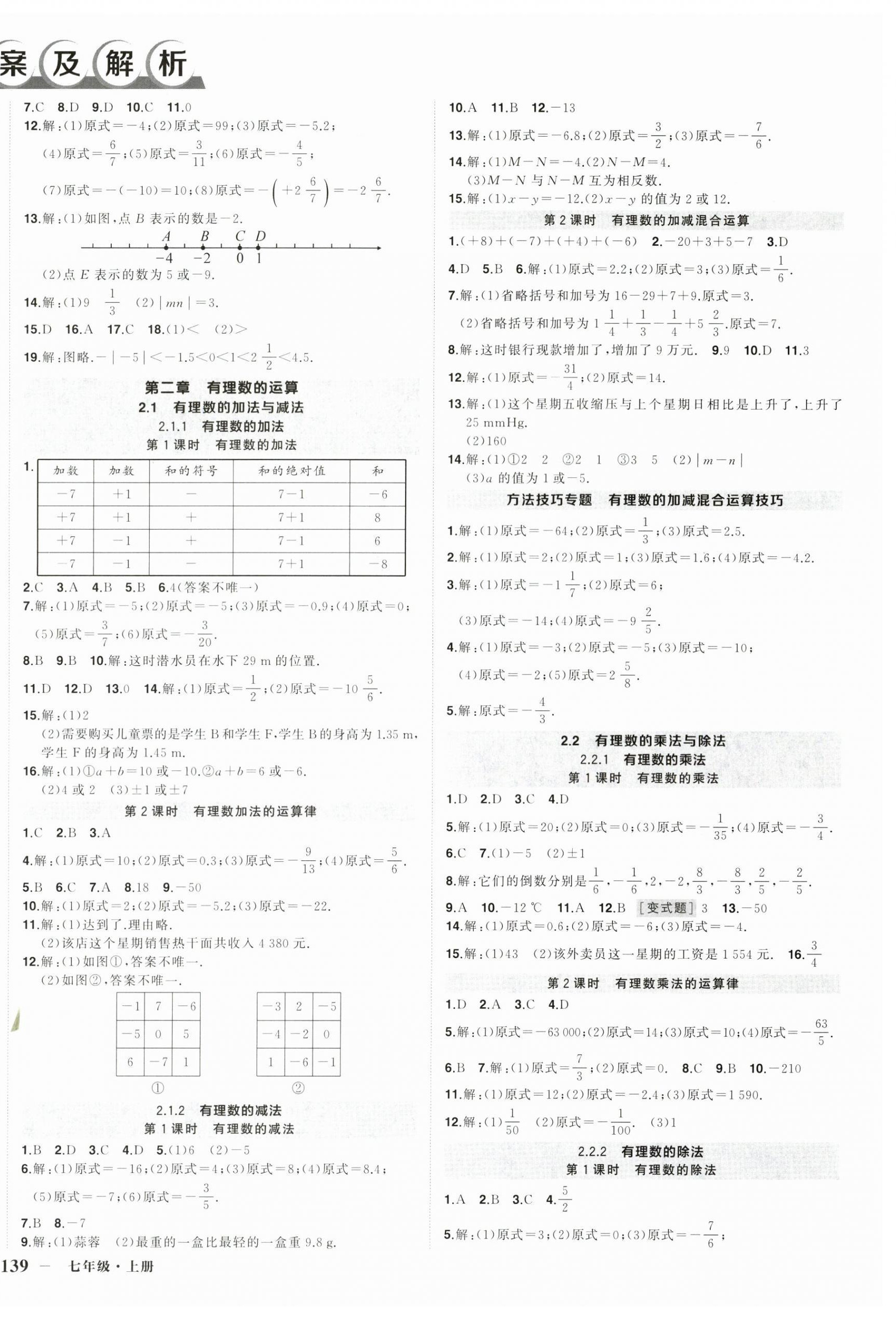 2025年状元成才路创优作业七年级数学上册人教版 第2页