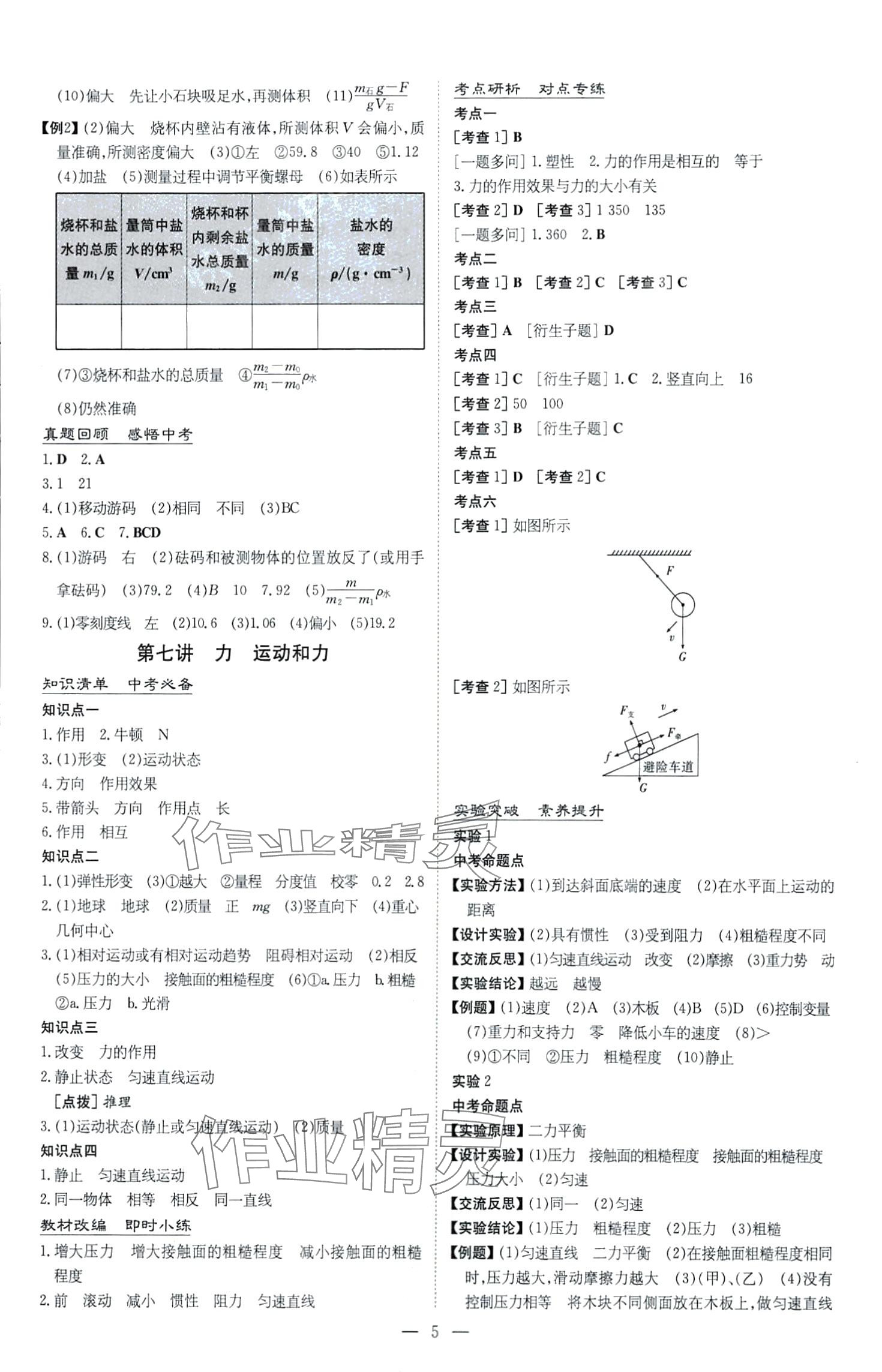 2024年初中總復(fù)習(xí)練案物理中考 第5頁(yè)