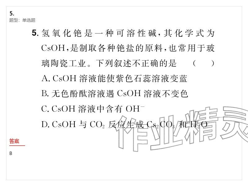 2026年優(yōu)質(zhì)課堂導(dǎo)學(xué)案九年級化學(xué)下冊人教版&nbsp;參考答案第36頁