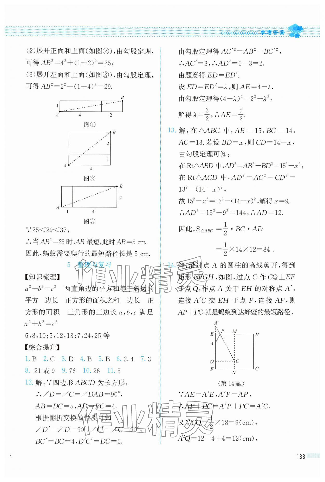 2024年课堂精练八年级数学上册北师大版四川专版 参考答案第4页