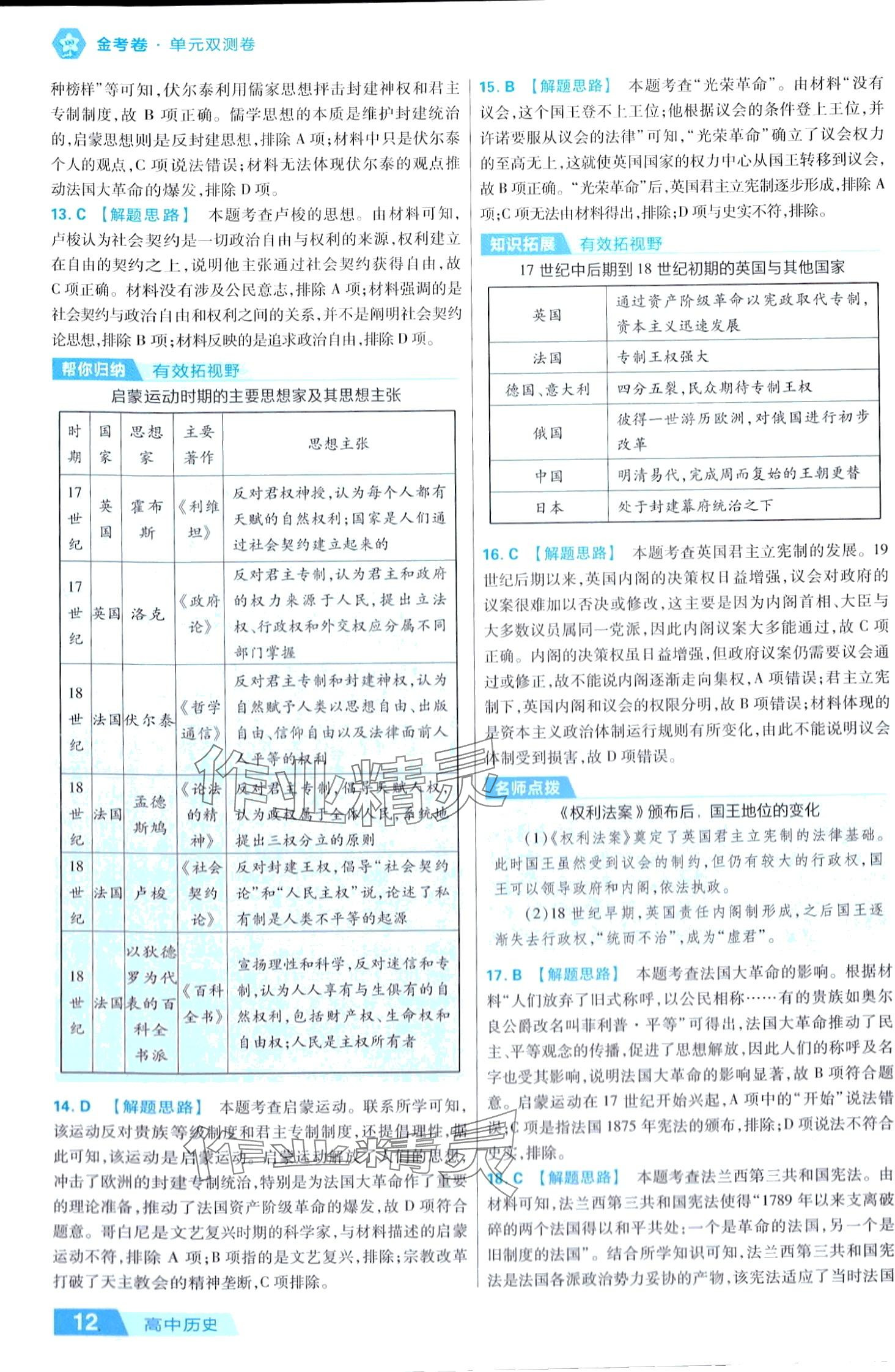 2024年金考卷活頁(yè)題選高中歷史必修下冊(cè)人教版 第12頁(yè)