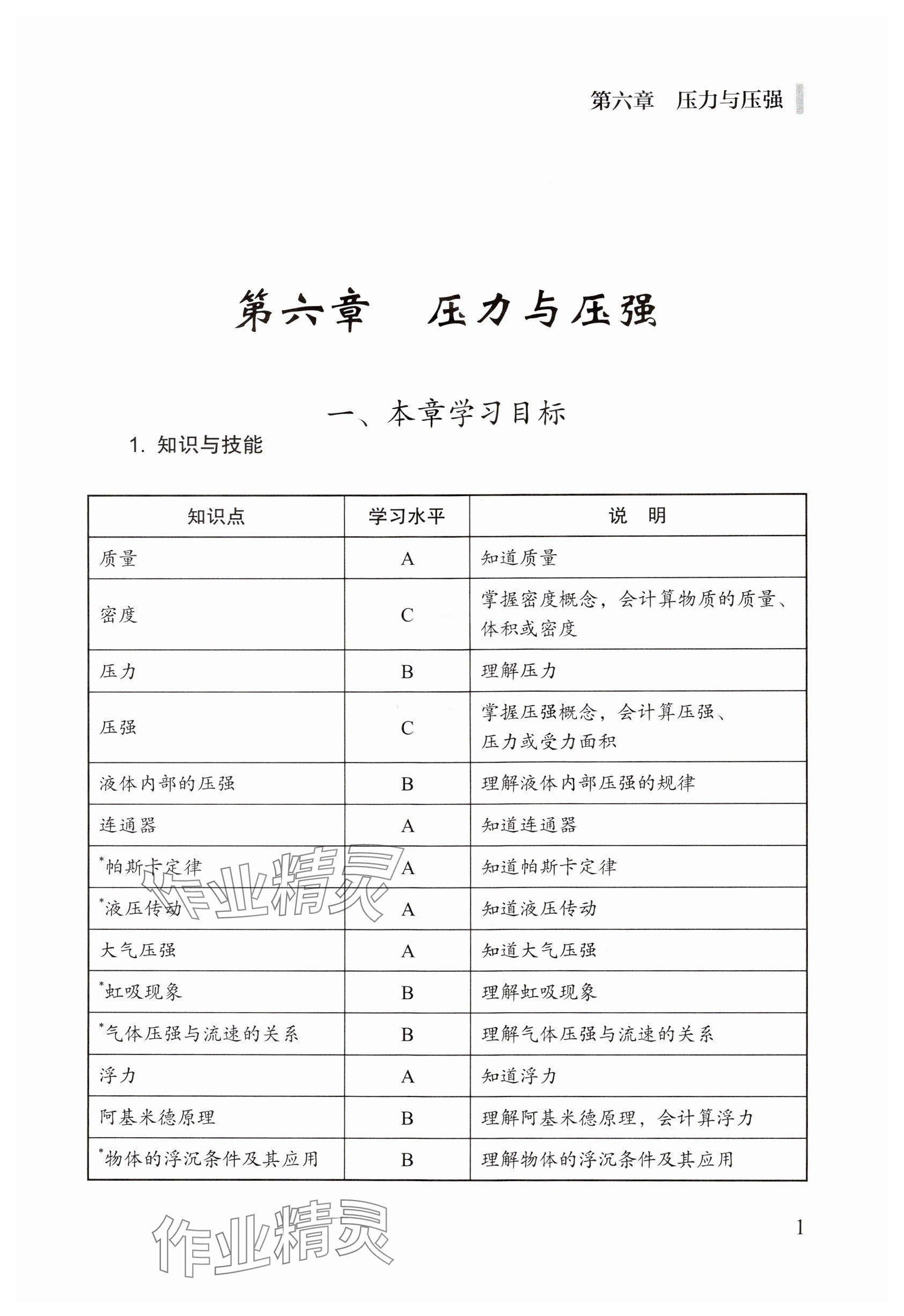 2024年教材課本九年級物理上冊滬教版五四制 參考答案第1頁